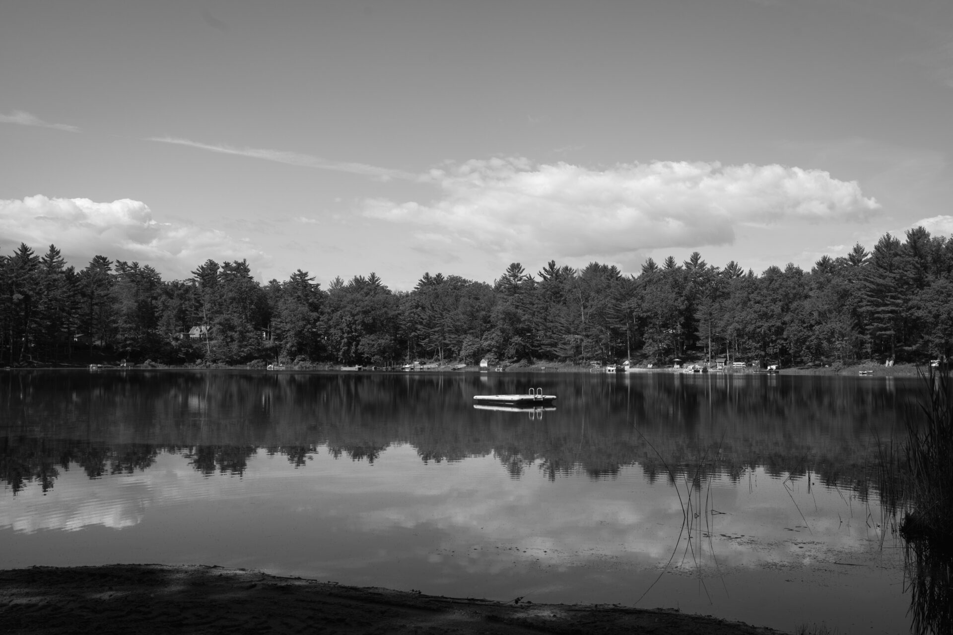 a lake with a boat in it