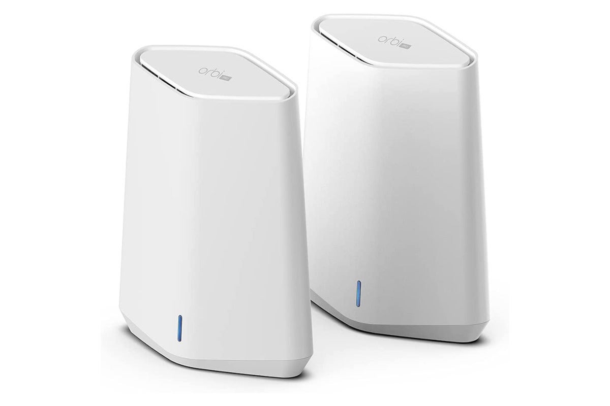 Netgear Orbi Pro, Wi-Fi 6 mesh system, AX1800, Amazon deal, $200, 4,000 square feet coverage, 40 concurrent users, gigabit ethernet ports, 1.8 gigabits per second streaming speed, Wi-Fi 6, mesh network, home network
