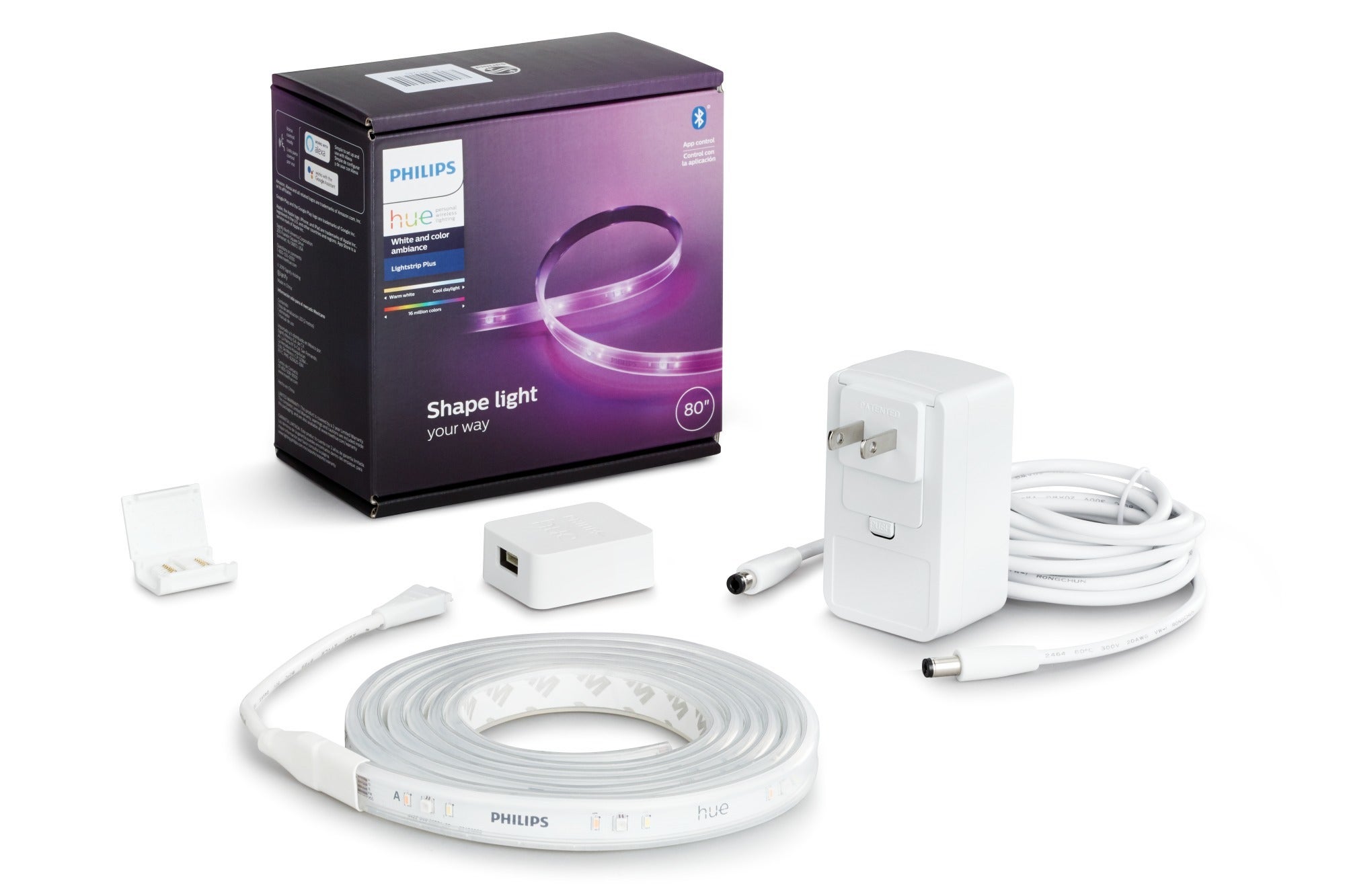 Smart LED light strips, Philips Hue Lightstrip Plus, Home lighting, Smart home, Accent lighting, Hue Bridge, Bluetooth, Zigbee, Home automation