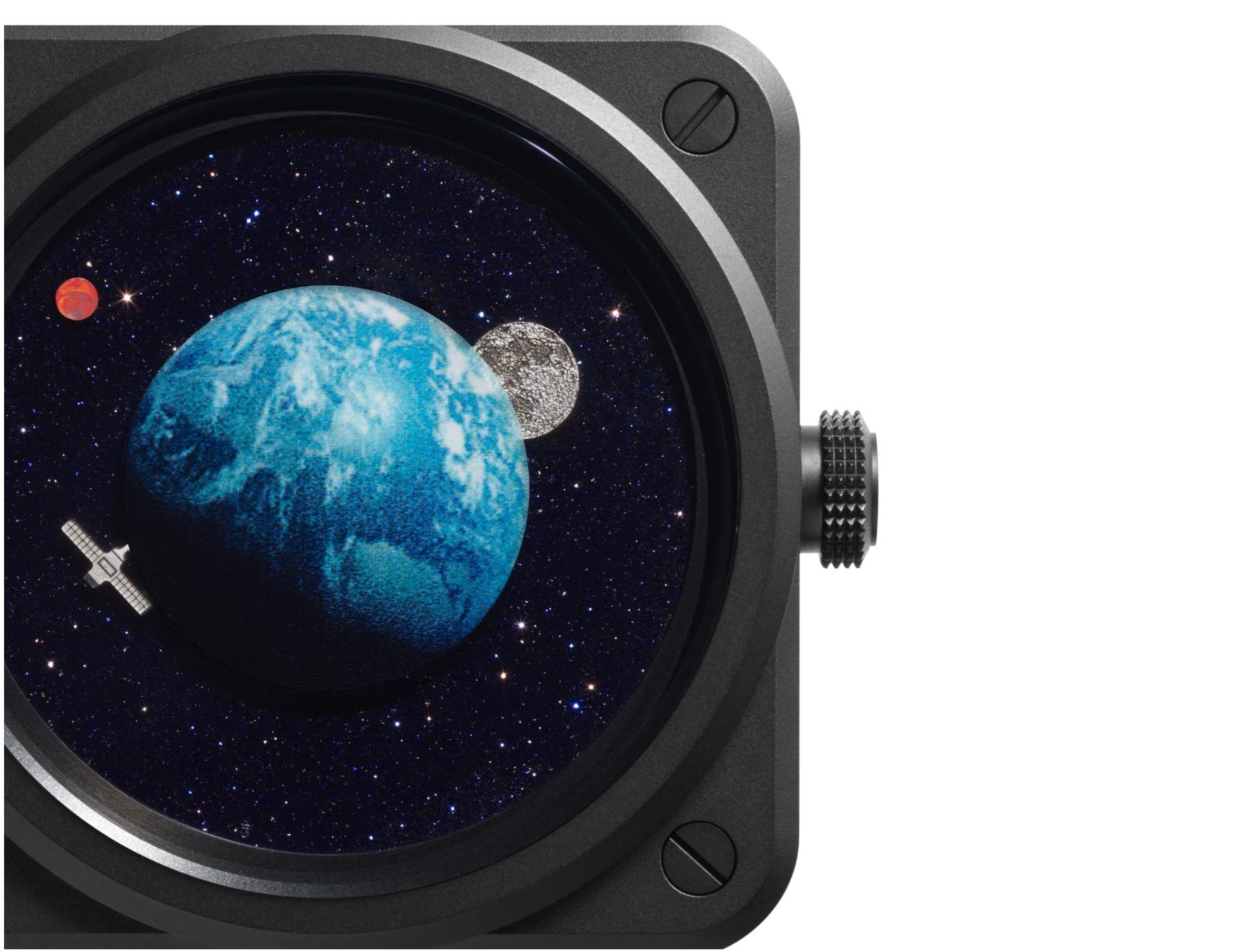 BR-03 Astro, watch, concept, Milky Way, space, astronomy, Bell & Ross, Bruno Belamich, Cupola, space station, Earth, Mars, Moon, timepiece.