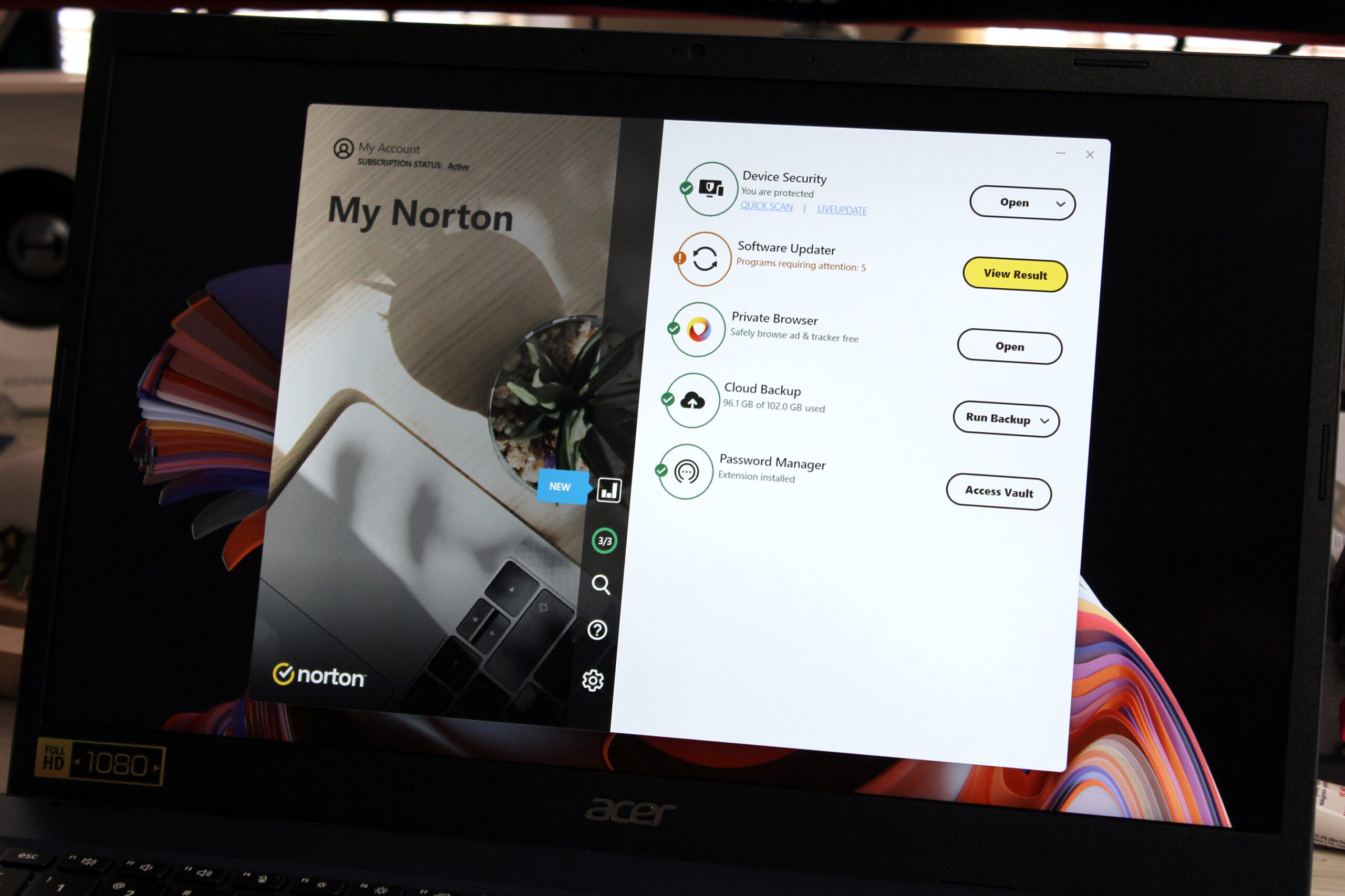 Norton Antivirus Plus, Anti-virus, Password manager, PC utilities, Dual-interface, Performance effect, Entry-level antivirus