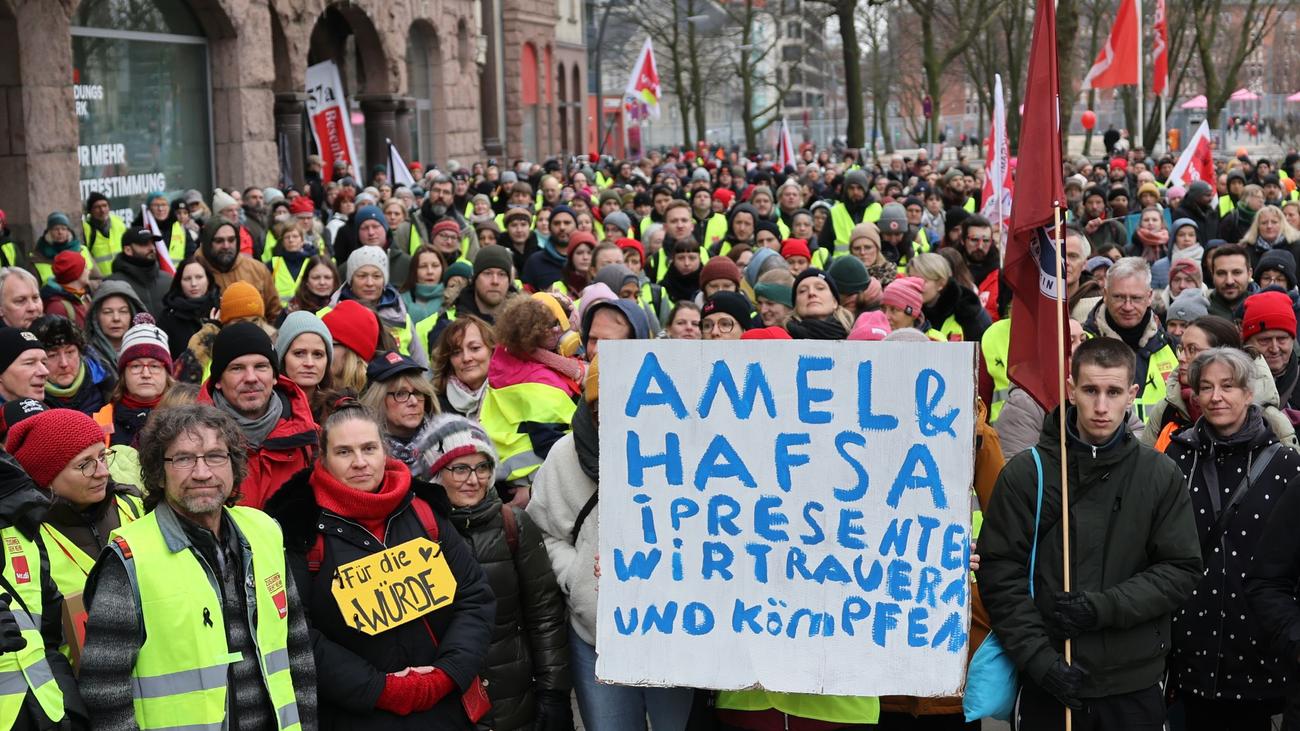 Hamburg, warning strike, Verdi, public services, age part-time, Munich attack, Germany