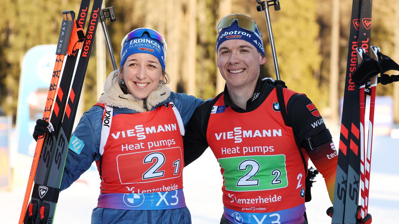 Biathlon World Championships, Lenzerheide, Franziska Preuß, Justus Strelow, Bronze medal, Single-Mixed, Germany, France, Norway