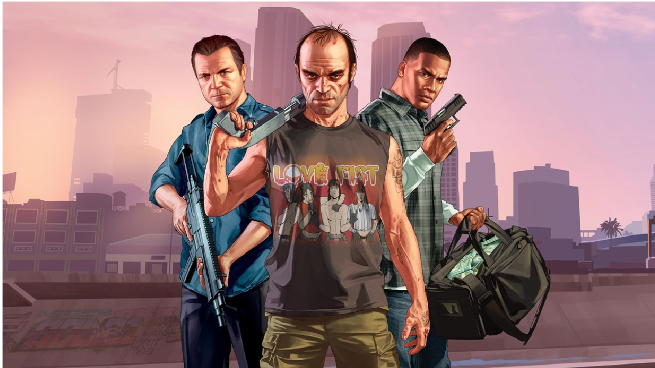 Grand Theft Auto 5, GTA 5, Rockstar Games, PC updates, ray tracing, AMD FSR, NVIDIA DLSS, SSD, DirectStorage, high resolutions, wide aspect ratios, high frame rates, Dolby Atmos, PS5 DualSense controller, GTA Online, Hao's Special Works workshop, GTA Plus, separate clients, Grand Theft Auto 6