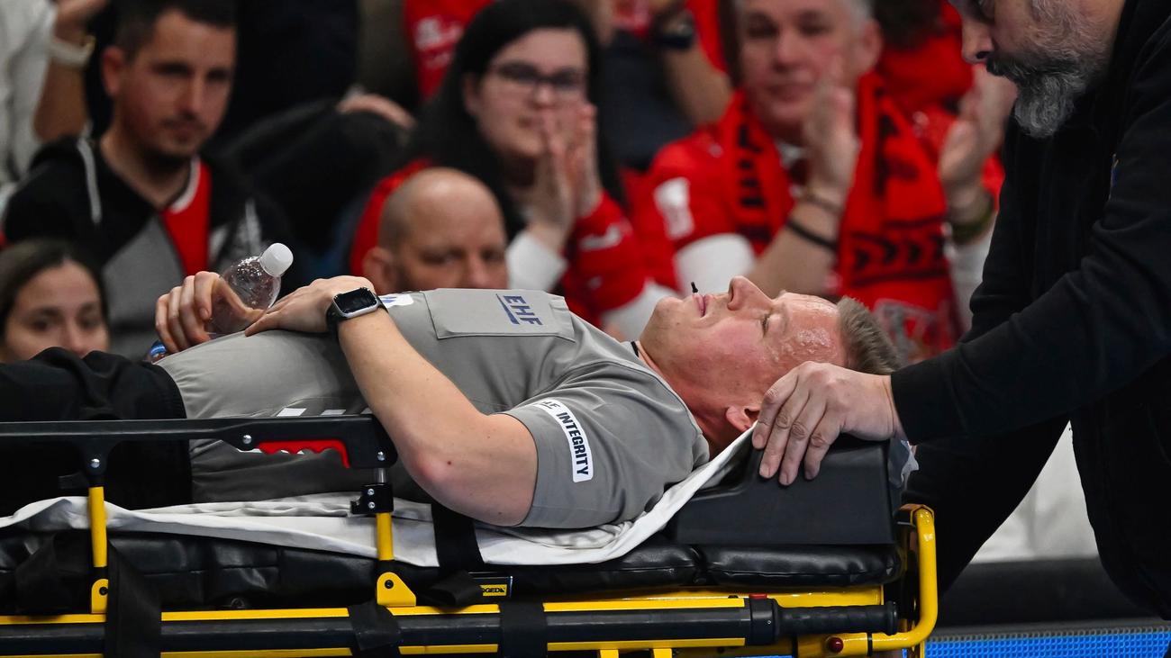 handball champions league, referee collapsed, Jesper Madsen, dänischer schiedsrichter, KC veszprem, sporting lissabon, EHF, WM-Referee, Mads Hansen, Xavier Pascual