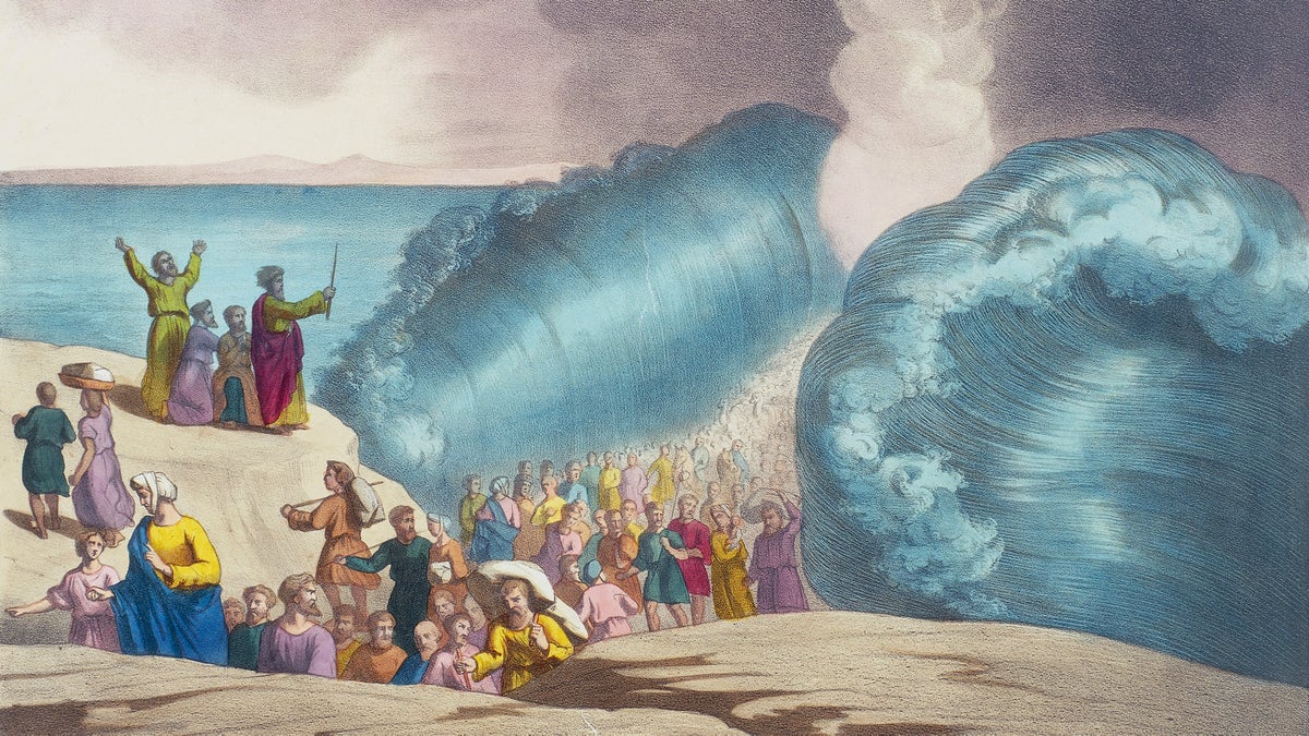 Red Sea, brine pools, death traps, Moses, marine life, deep-sea trenches, Earth's origins, extraterrestrial organisms, water worlds, climate change, geological events, pristine conditions, ocean conditions, climate patterns, Earth's ecosystems
