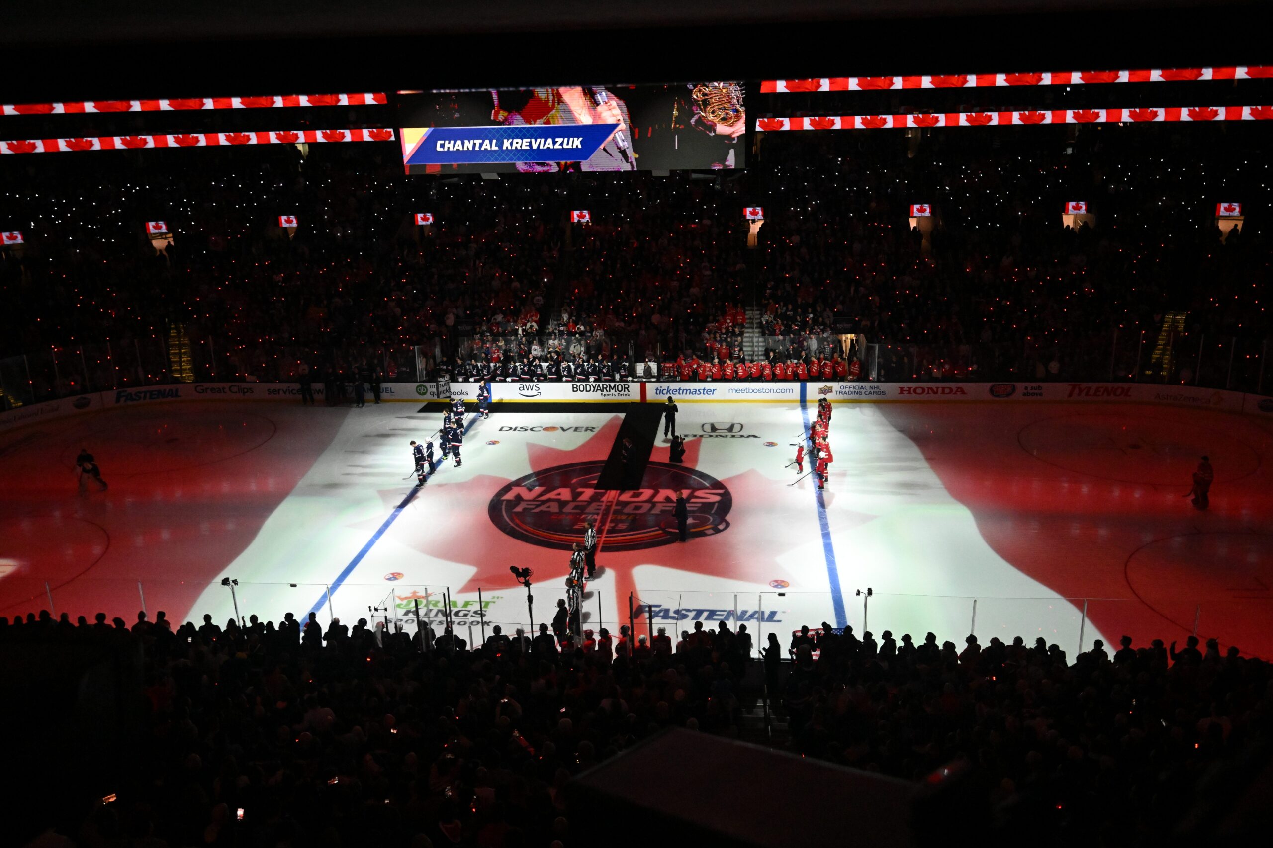 Chantal Kreviazuk, O Canada, Donald Trump, 4 Nations Face-Off, United States, Canada, national anthem, protest, politics, hockey