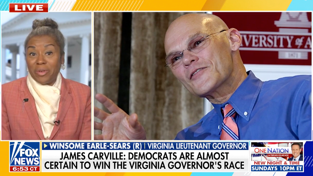 Republican Winsome Earle-Sears, Democratic strategist James Carville, Virginia, gubernatorial race, election, polling
