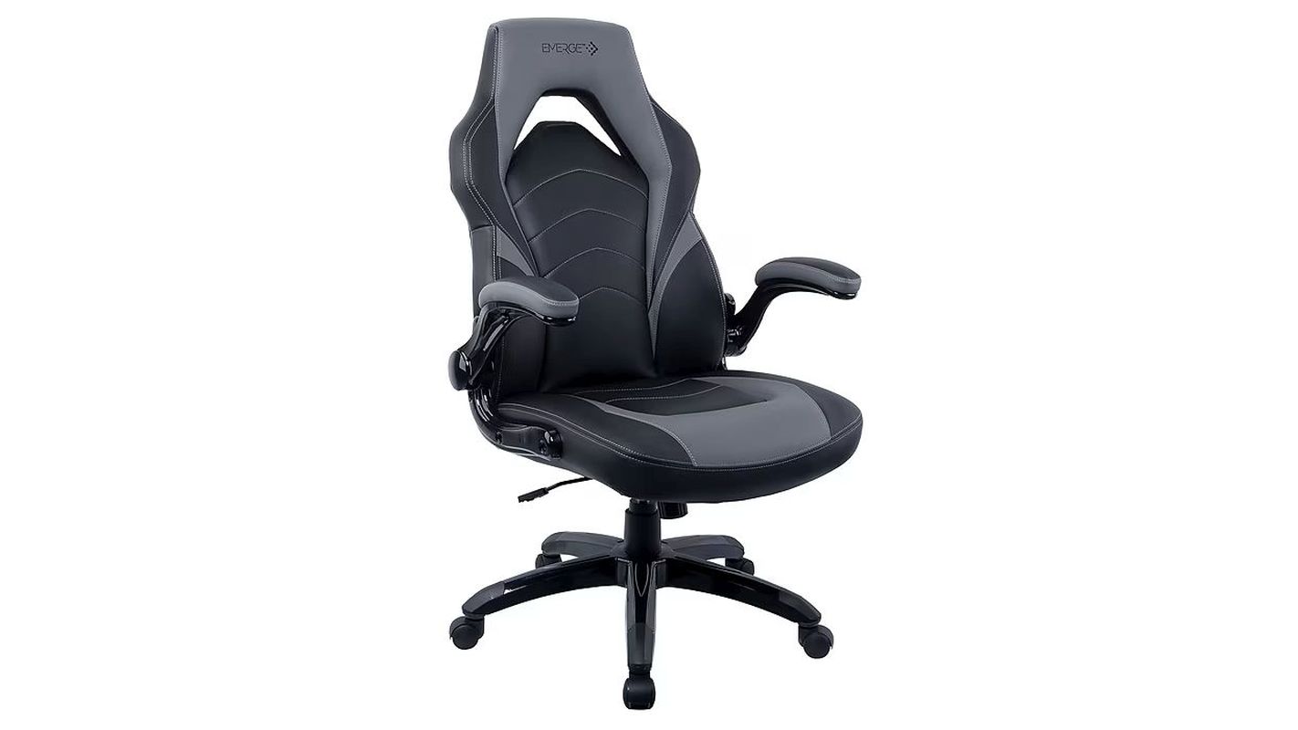 gaming chair, desk chair, Staples Emerge Vortex, Staples, office chair, home office, lumbar support, flip-up armrests, ergonomic, comfortable chair, 55 percent off, sale, deal, review