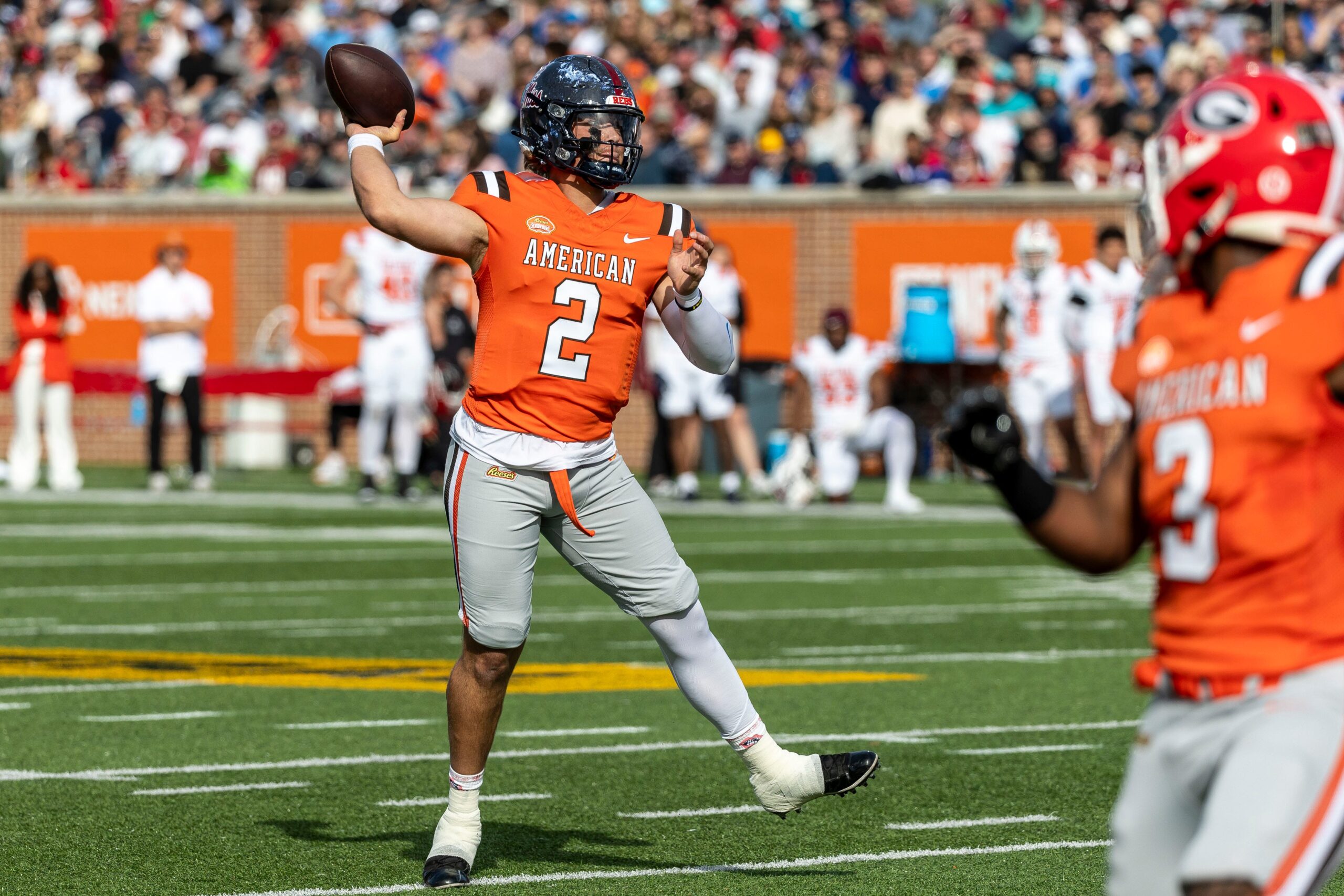 NFL combine, Jaxson Dart, Mississippi quarterback, draft stock, Senior Bowl, Cam Ward, Shedeur Sanders, Ole Miss, quarterback, Miami (FL), Colorado