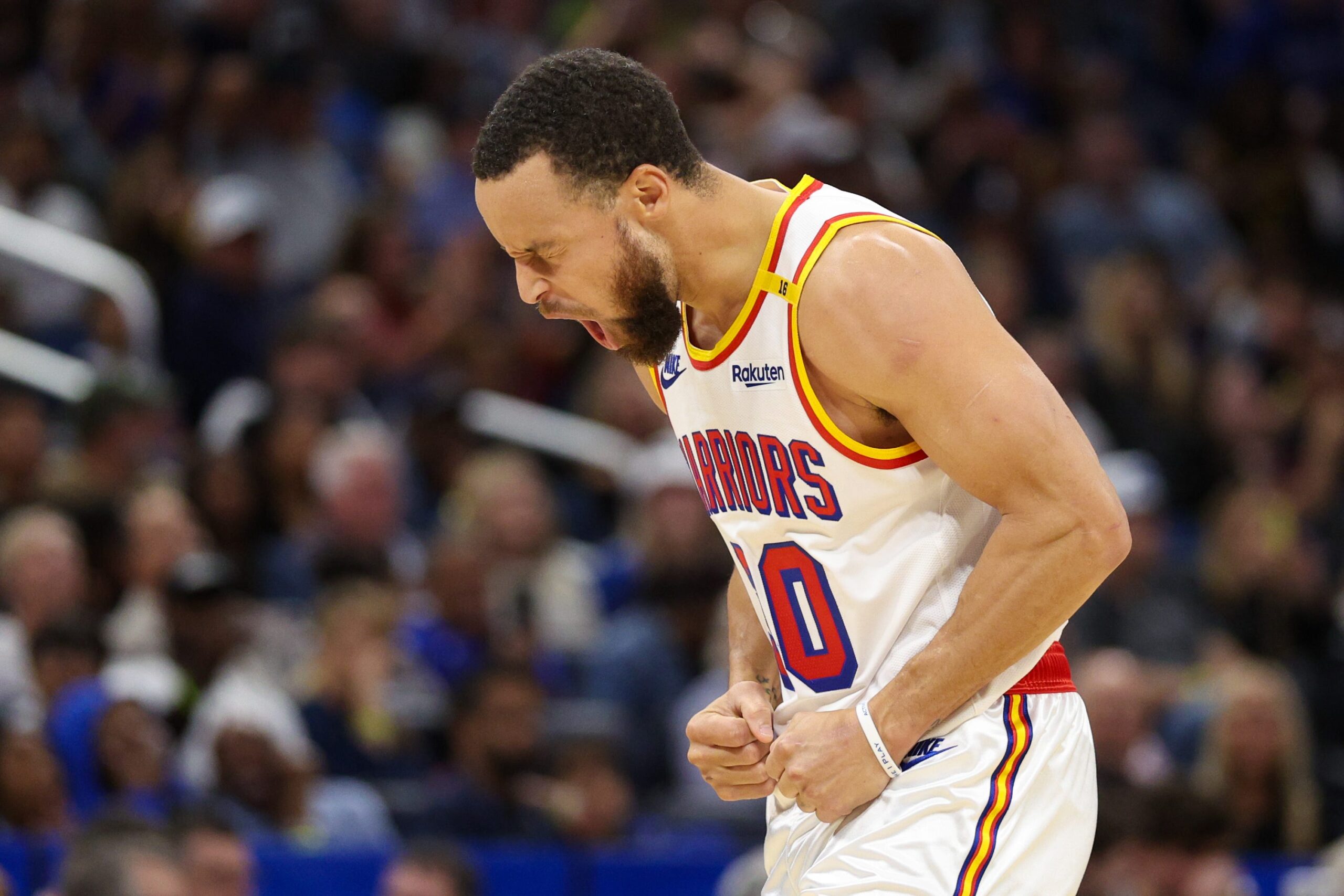 Stephen Curry, Golden State Warriors, NBA, 3-pointers, single-game record, Klay Thompson, Orlando Magic, basketball, scoring, performance, highlights, stats, Damian Lillard, The Athletic.

