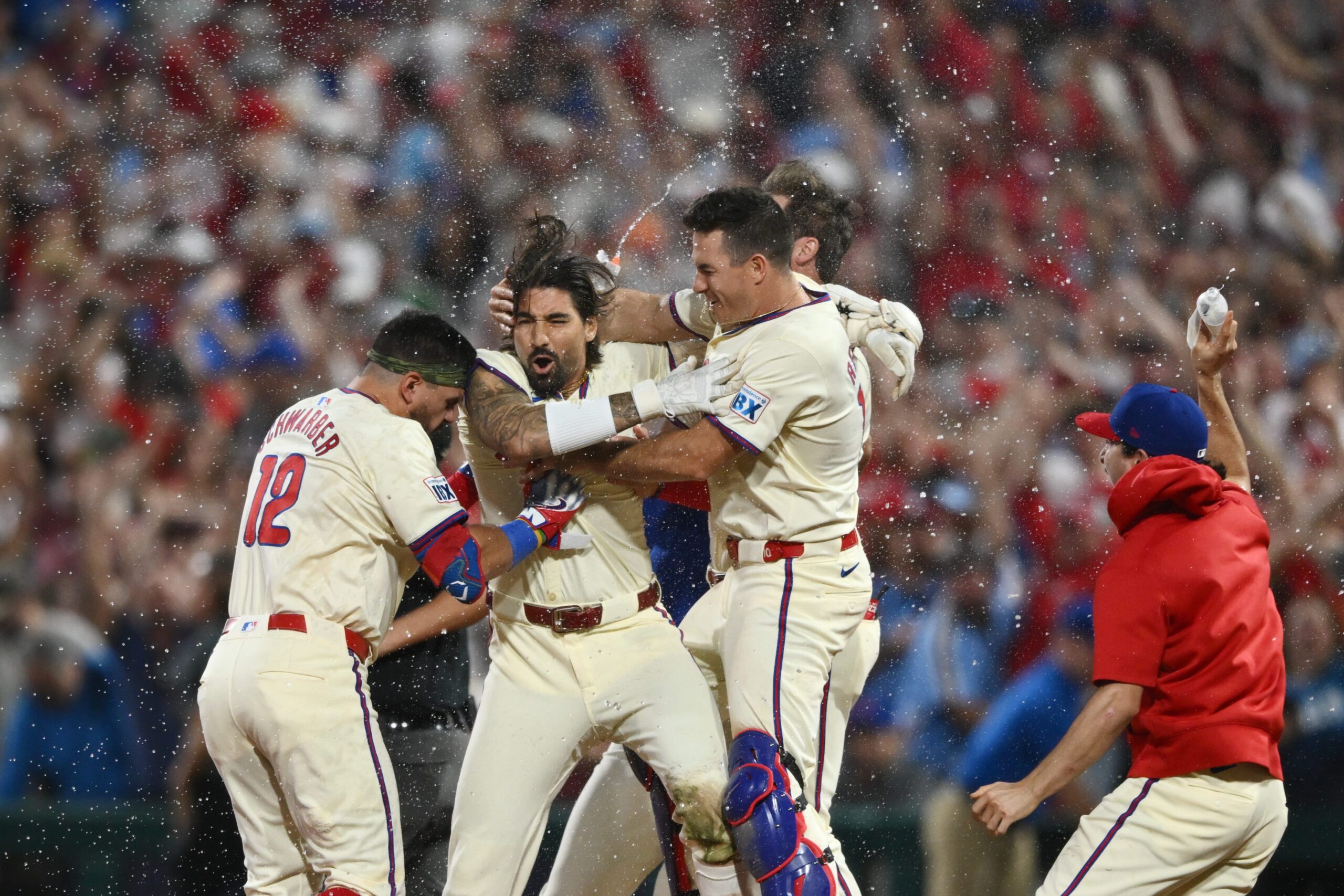 Philadelphia Phillies, MLB, Kyle Schwarber, J.T. Realmuto, Nick Castellanos, Dave Dombrowski, NL East, baseball, World Series, playoffs, free agency, contract, Zack Wheeler, Bryce Harper, Alec Bohm, Jordan Romano, Jesús Luzardo, Andrew Painter, Juan Soto, New York Mets, Atlanta Braves, Aidan Miller, Justin Crawford
