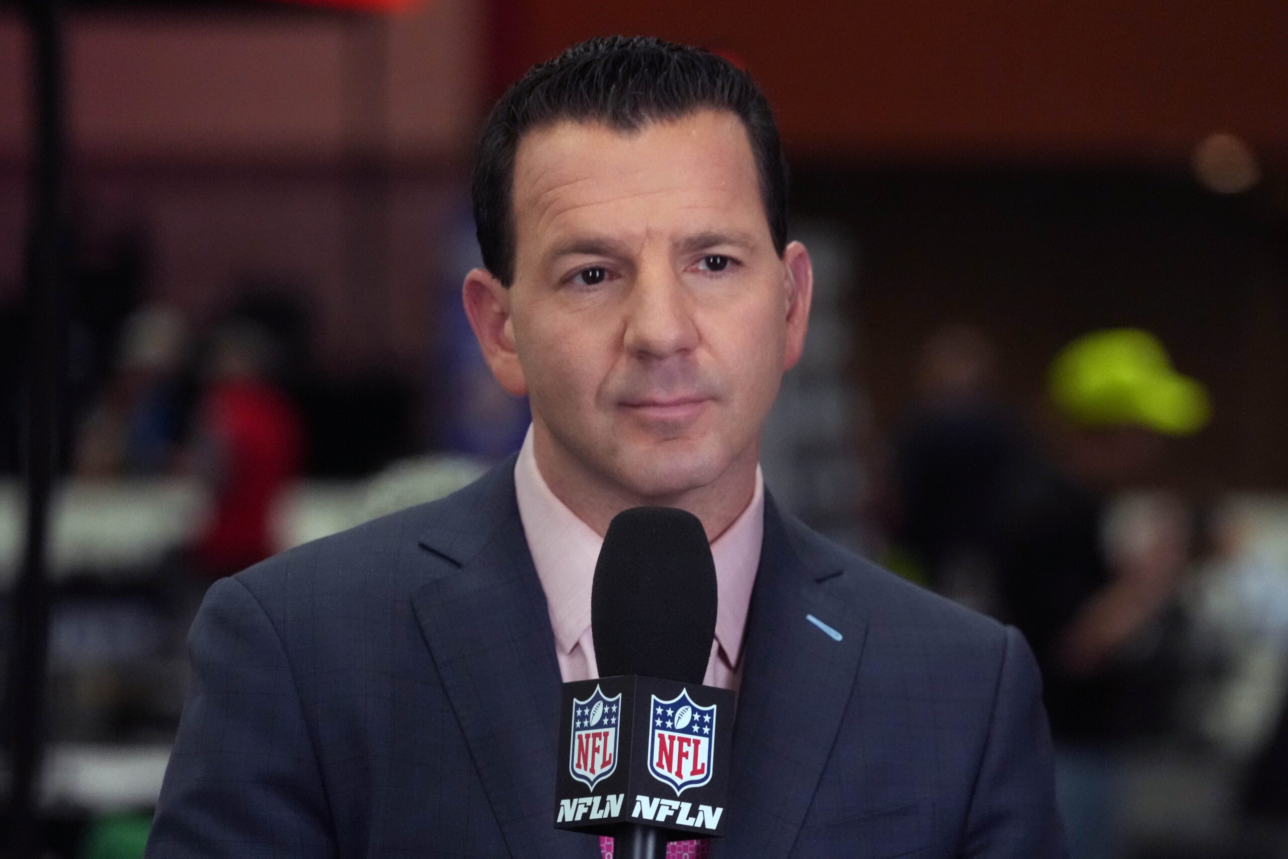 NFL Combine, Jordan Schultz, Ian Rapoport, Starbucks, NFL Security, Matthew Stafford, Tom Brady, Las Vegas Raiders, Reporting Dispute, Media Conflict, Howard Schultz, PFT Commenter, NFL Network, FOX, Bleacher Report, Don Yee, Tampering Violation, Sports Journalism, NFL News, Football Rumors
