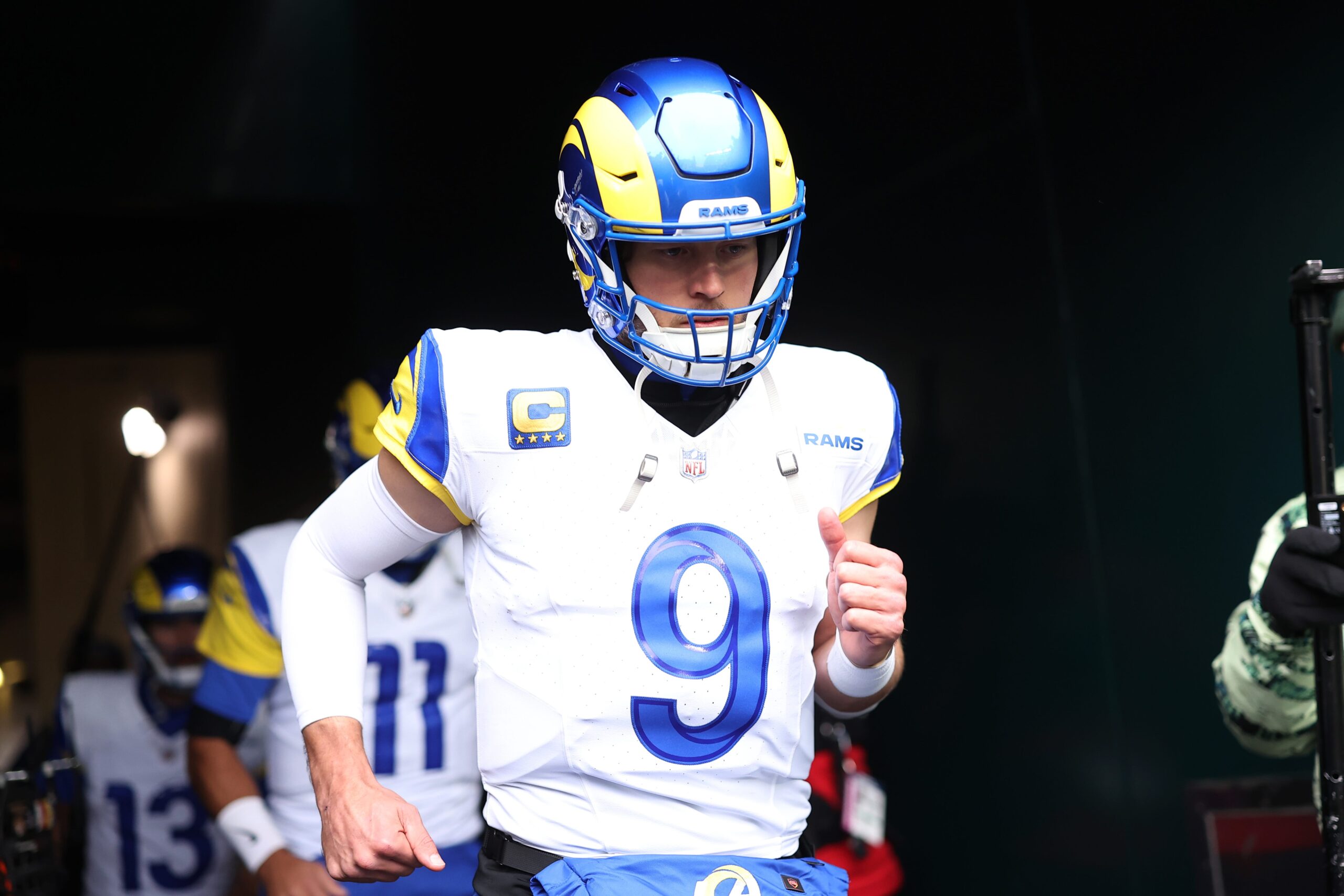 Matthew Stafford, Los Angeles Rams, NFL, trade rumors, contract extension, Sean McVay, quarterback, Super Bowl 56, NFC West, playoff record, Detroit Lions, football, sports
