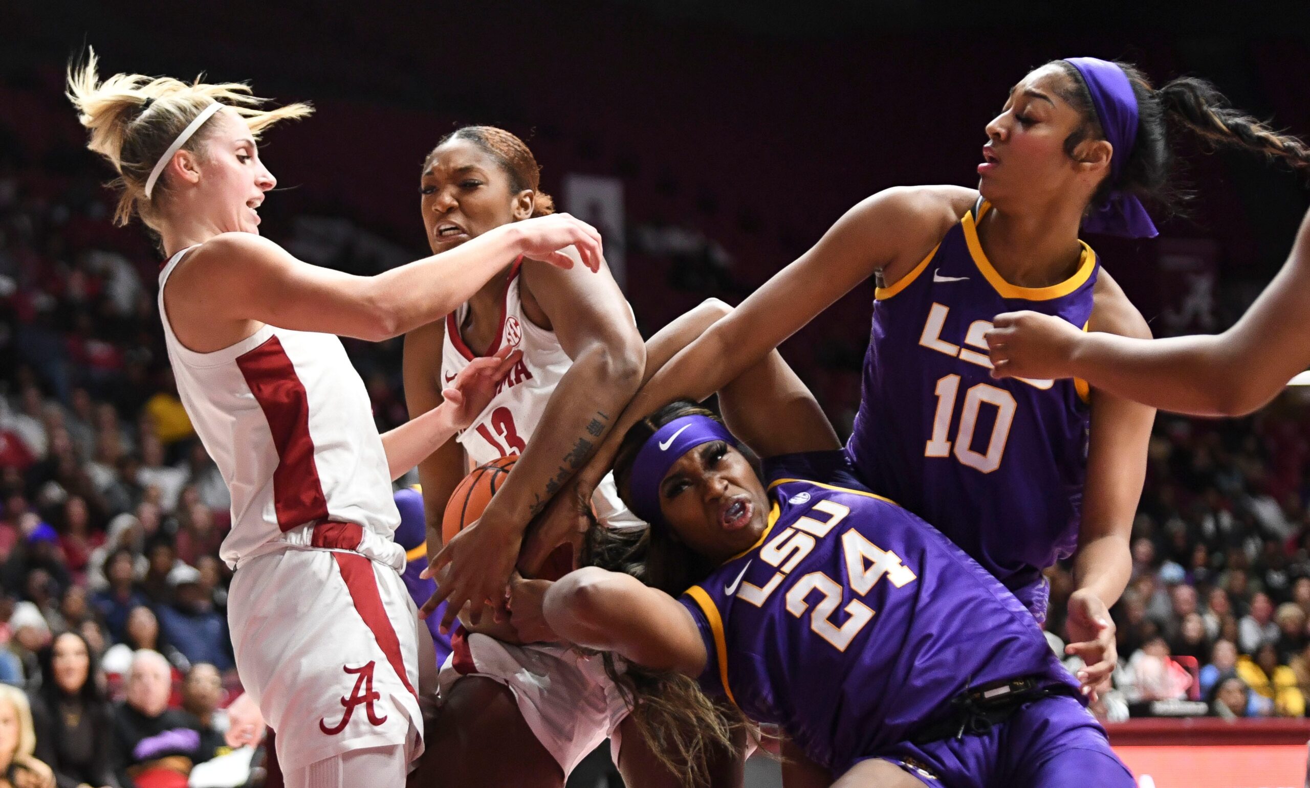 LSU women's basketball, Alabama women's basketball, SEC women's basketball, Kim Mulkey, LSU Tigers, Alabama Crimson Tide, SEC Tournament, basketball standings, college basketball, women's sports, live stream, TV channel, game preview, game prediction, Aneesah Morrow, double-double, February 27, 2025
