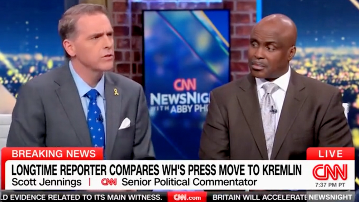 Trump, Biden, press access, journalism, White House, Scott Jennings, CNN, Xochitl Hinojosa, Abby Phillip, Chris Cillizza, Peter Baker, media, dictatorship, transparency, hard passes, revoked access, National Journal, questions, presidential administration.
