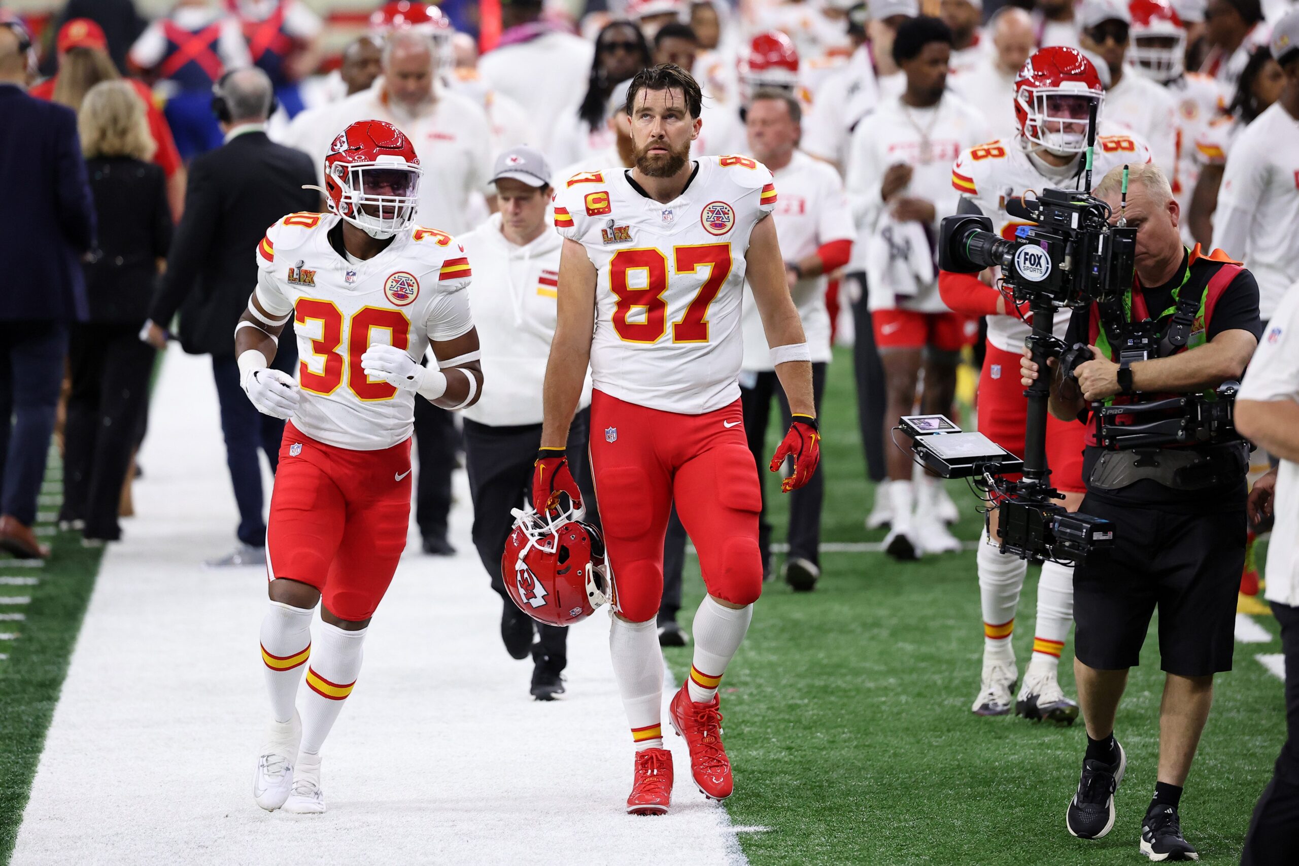 Travis Kelce, Kansas City Chiefs, NFL, tight end, retirement rumors, 2025 season, Brett Veach, Pat McAfee, Jason Kelce, performance, statistics, Super Bowl, Pro Bowl, All-Pro, career, Chiefs franchise records
