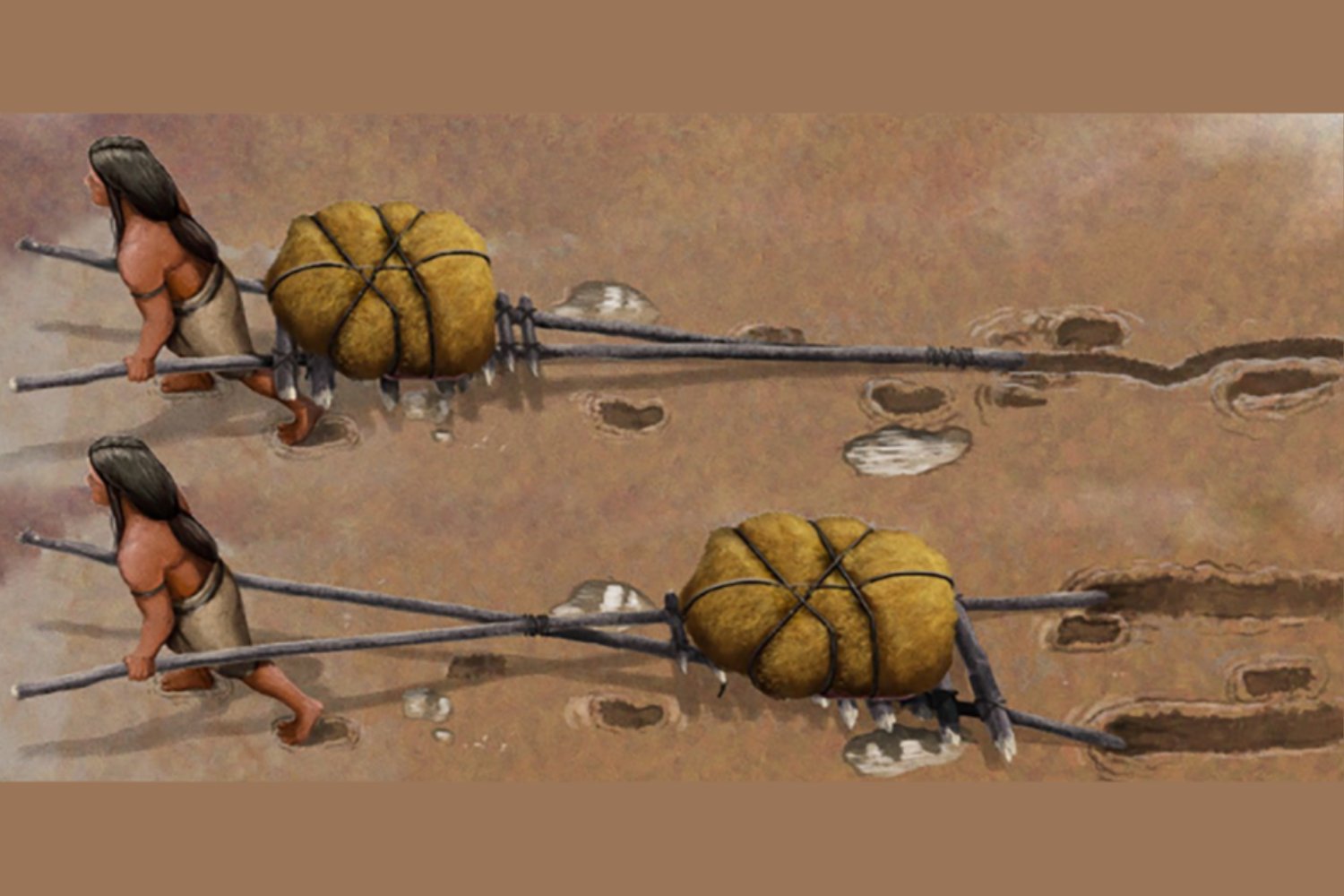 Paleoindians, ancient footprints, White Sands National Park, transportation technology, travois, Bering Land Bridge, human migration, archaeology, Ice Age, Matthew Bennett, Quaternary Science Advances, early Americans, drag marks, prehistoric road trip, oldest footprints Americas, early transport vehicles
