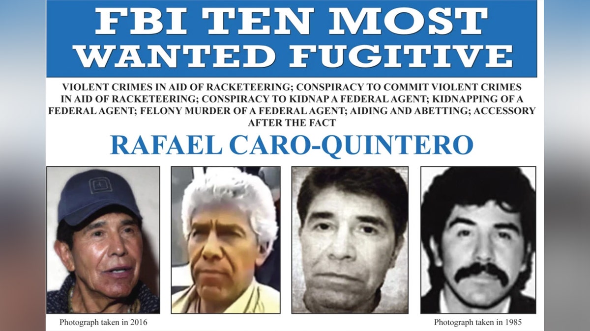 Trump administration, Mexico extradition, drug cartels, Rafael Caro Quintero, Kiki Camerena, foreign terrorist organizations, MS-13, Tren de Aragua, Sinaloa Cartel, CJNG, Cártel del Noreste, Los Zetas, La Nueva Familia Michoacana, Cártel de Golfo, Department of Justice, Kash Patel, FBI, drug-trafficking, racketeering, murder, money laundering

