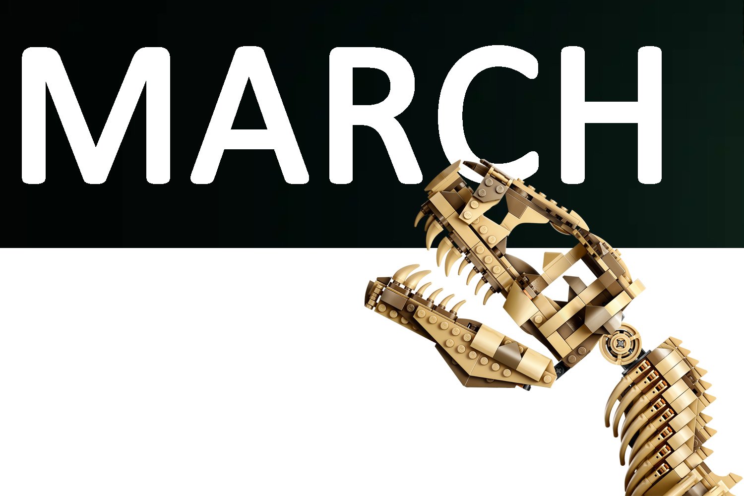 Lego, March 2025, new sets, Jurassic Park, T.rex skeleton, Architecture, Rome, Colosseum, Speed Champions, Formula One, Marvel, Hulk, monster truck, Star Wars, AT-AT pilot, helmet, Transformers, Brickheadz, Van Gogh, Art, painting, Disney, princesses, villains, Moana, Heihei, Lilo & Stitch, Horizon, Aloy, Minecraft, movie, Jack Black, Icons, French bistro, Ideas, STEM, Marie Curie, Isaac Newton, George Washington Carver, race cars, Octan, minifigure

