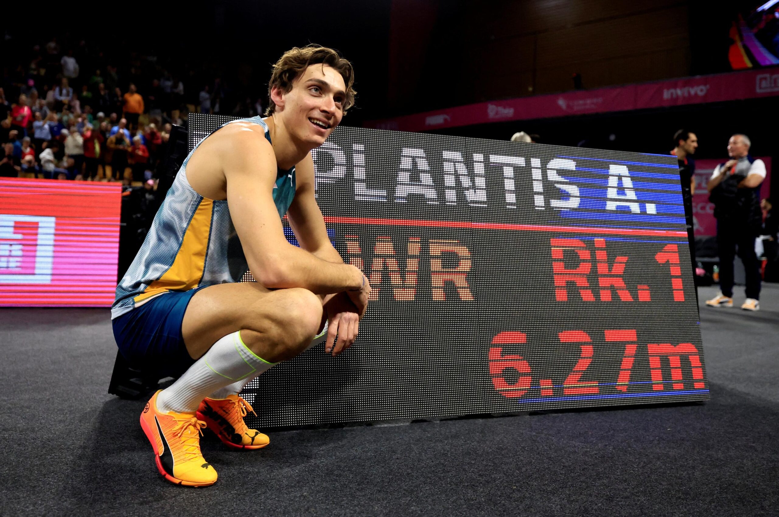 Armand Duplantis, Mondo Duplantis, pole vault, world record, Clermont-Ferrand, new song, athletics, sports, interview, performance, athlete, Swedish athlete
