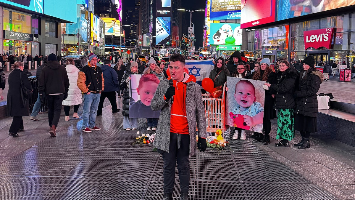 Zach Sage Fox, Pro-Israel influencer, West Bank, antisemitism, Times Square, Ariel Bibas, Kfir Bibas, Bibas children, memorial, Hamas, October 7th, hostage, freed terrorist, Free Palestine, Jew haters, Shiri Bibas, Oded Lifshitz, Yarden Bibas
