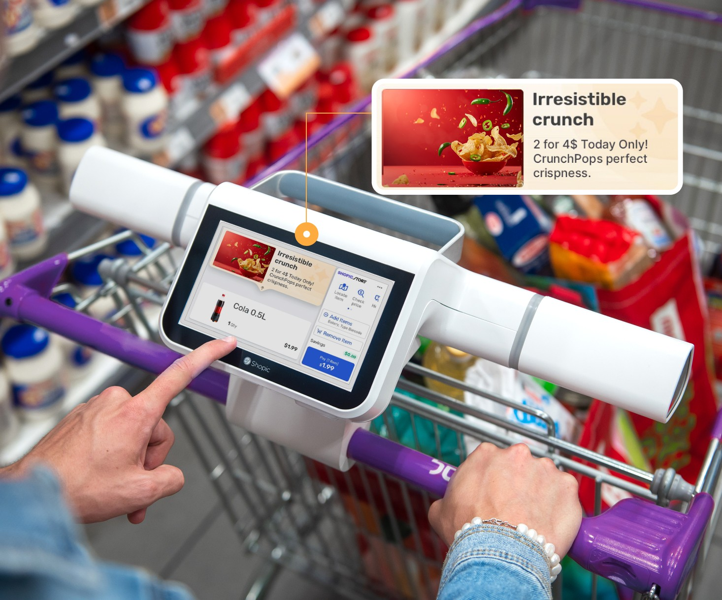 Shopping cart, connected shopping cart, smart cart, supermarket technology, grocery shopping, retail innovation, AI shopping, automated checkout, future of retail, consumer habits
