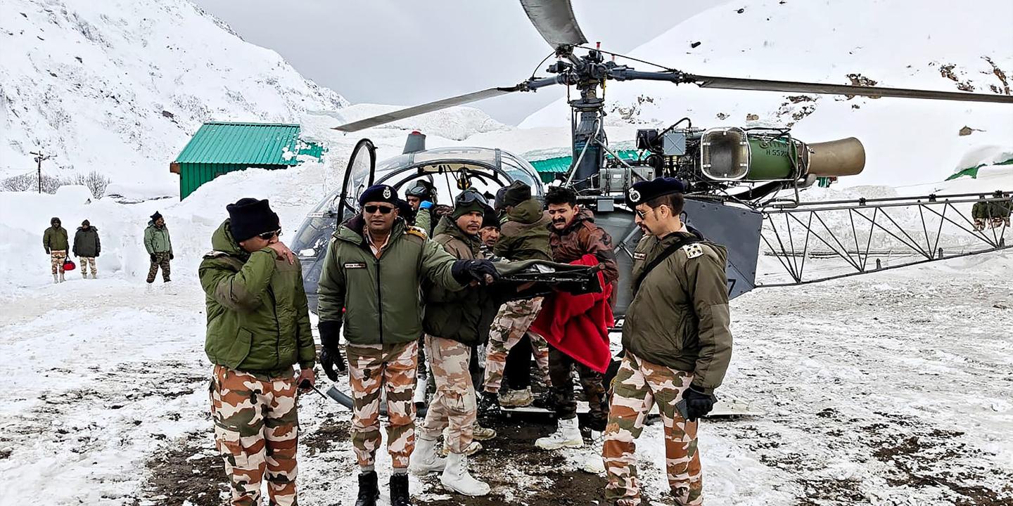 Avalanche, Uttarakhand, India, Himalayan state, rescue, workers, Mana village, Tibet border, climate change, disaster, casualties, Indian Army, search operation, survivors, buried, cold weather, drone, glacier, floods, landslide
