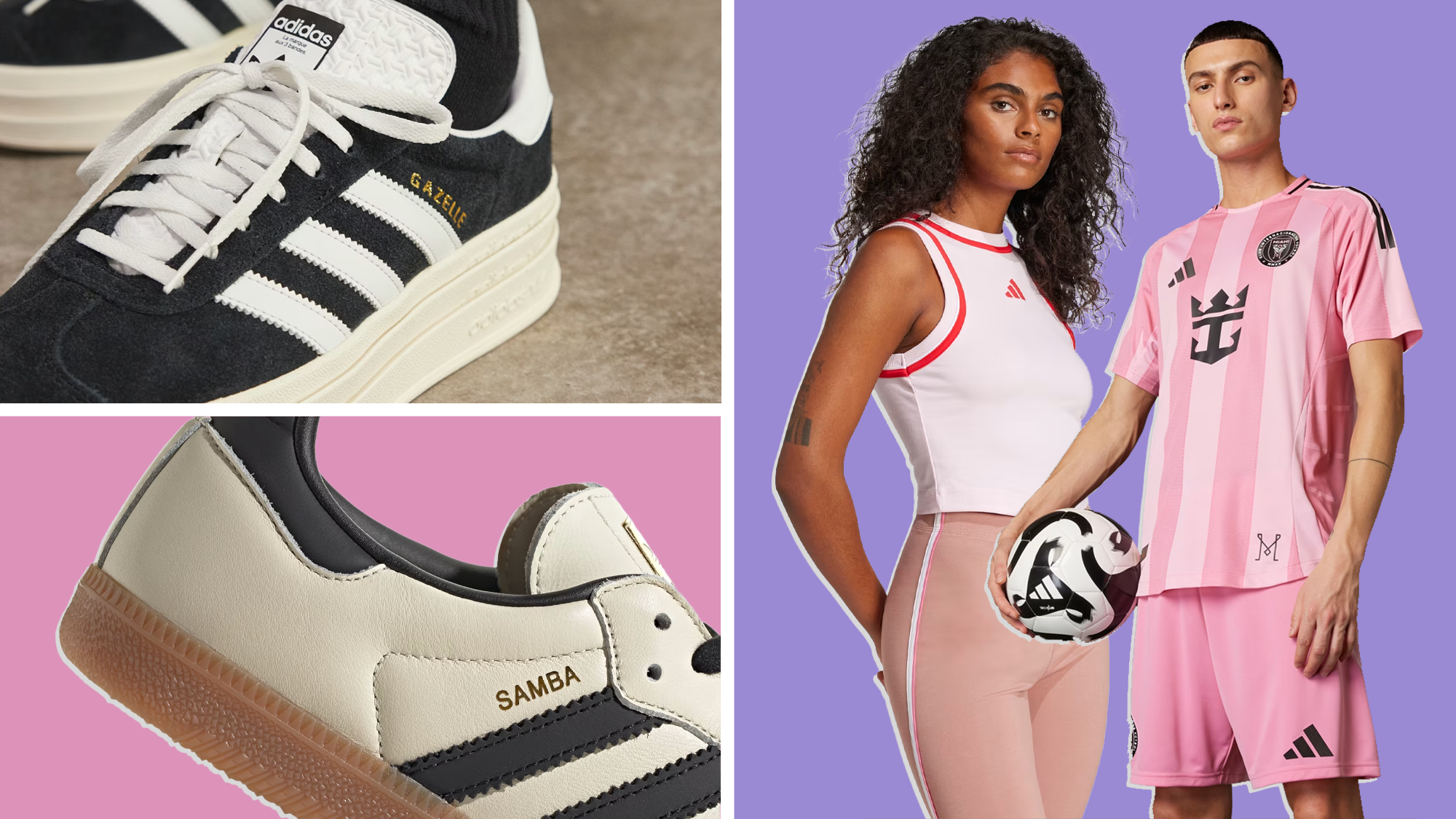 adidas activewear, adidas shoes, Samba shoes, Gazelle shoes, Spezial shoes, workout gear, spring workout, leggings, tank tops, Messi jersey, soccer jersey, activewear sale, shoe sale, WINTER promo code, adidas discount, retro shoes, vintage shoes, 90s style, athletic shoes, casual shoes, performance wear

