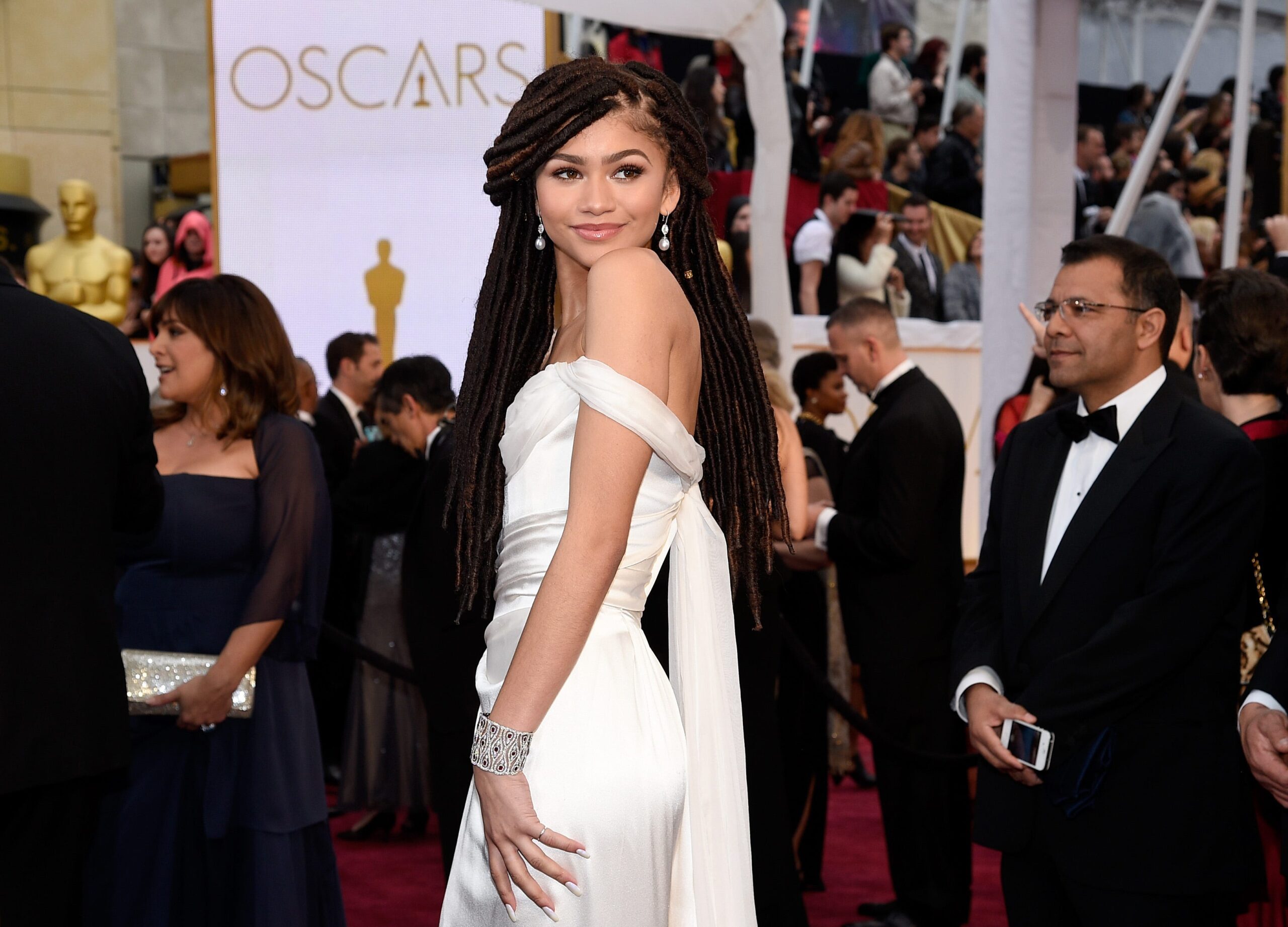 Zendaya, Oscars, red carpet, Challengers, Dune: Part Two, fashion, Law Roach, Giuliana Rancic, Fashion Police, The Crown Act, hair, race, Vivienne Westwood, Armani Privé, style, best-dressed, Hollywood, Teen Vogue, Euphoria
