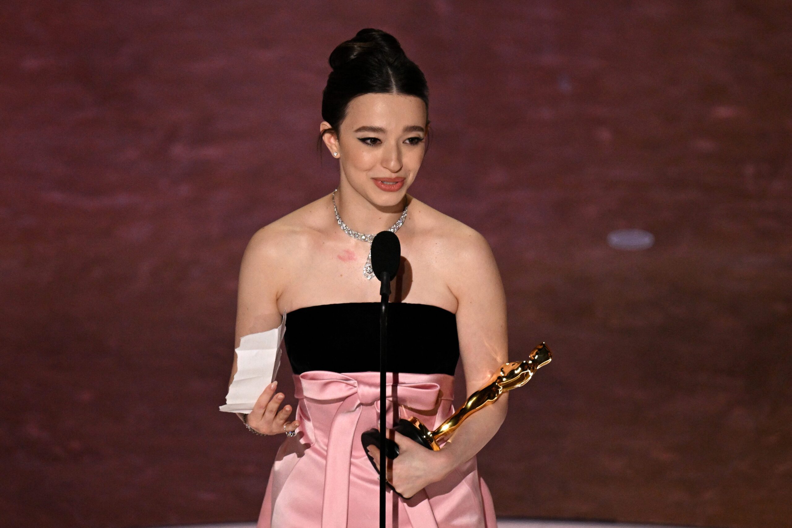 Anora, Mikey Madison, Academy Awards, Oscars, best actress, Demi Moore, The Substance, Sean Baker, Mark Eydelshteyn, Yura Borisov, sex worker community, movie review, film awards, best picture, original screenplay, best editing, Russian oligarch, Brooklyn stripper, Ani, Ivan, Hollywood, Los Angeles, BAFTA, film analysis, movie news, celebrity news.
