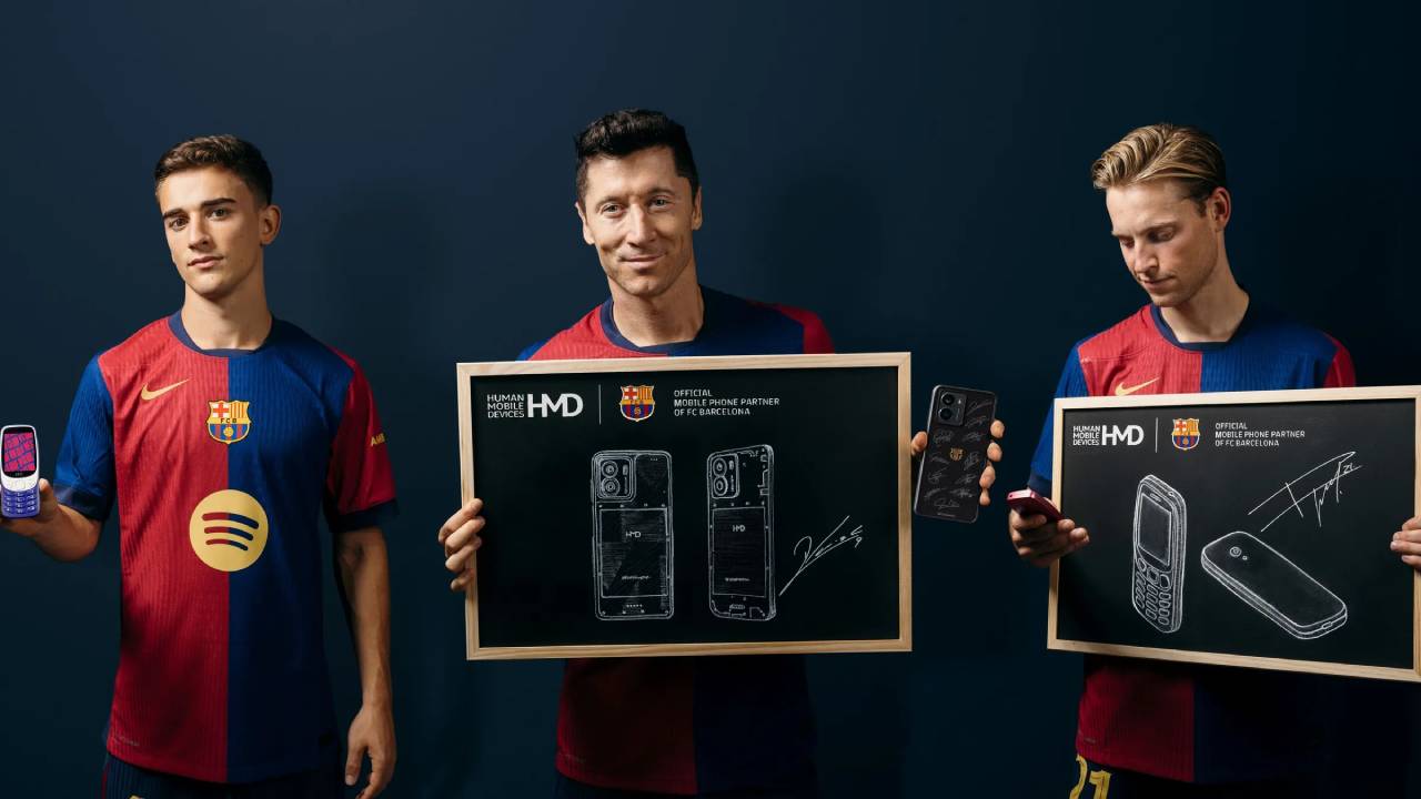 HMD Barça 3210, HMD Barça Fusion, FC Barcelona phone, MWC 2025, Nokia, feature phone, smartphone, football phone, Robert Lewandowski, Ter Stegen, price, release date, specifications, Barça-themed wallpapers, snake game, 108MP camera, 50MP selfie camera
