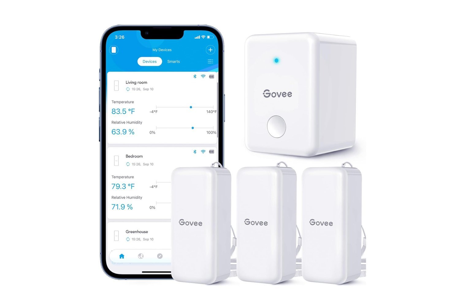 Govee, WiFi, temperature sensor, humidity sensor, smart home, climate control, monitoring, discount, Amazon, deal, wine cellar, greenhouse, humidity, thermometer, data tracking, alerts, 2.4GHz WiFi, battery powered, home monitoring, sensor pack, Swiss-made, accuracy, home improvement
