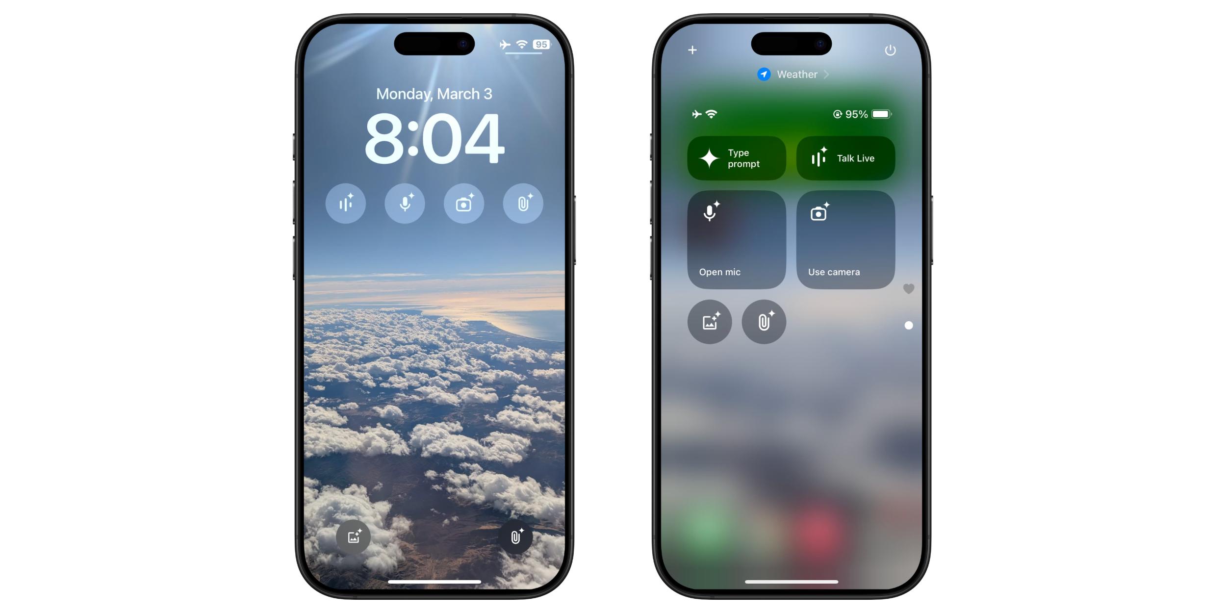 Google Gemini, iPhone app, lockscreen widgets, Control Center, Gemini Live, voice prompt, camera access, image picker, file picker, iOS shortcuts, app update, version 1.2025.0762303
