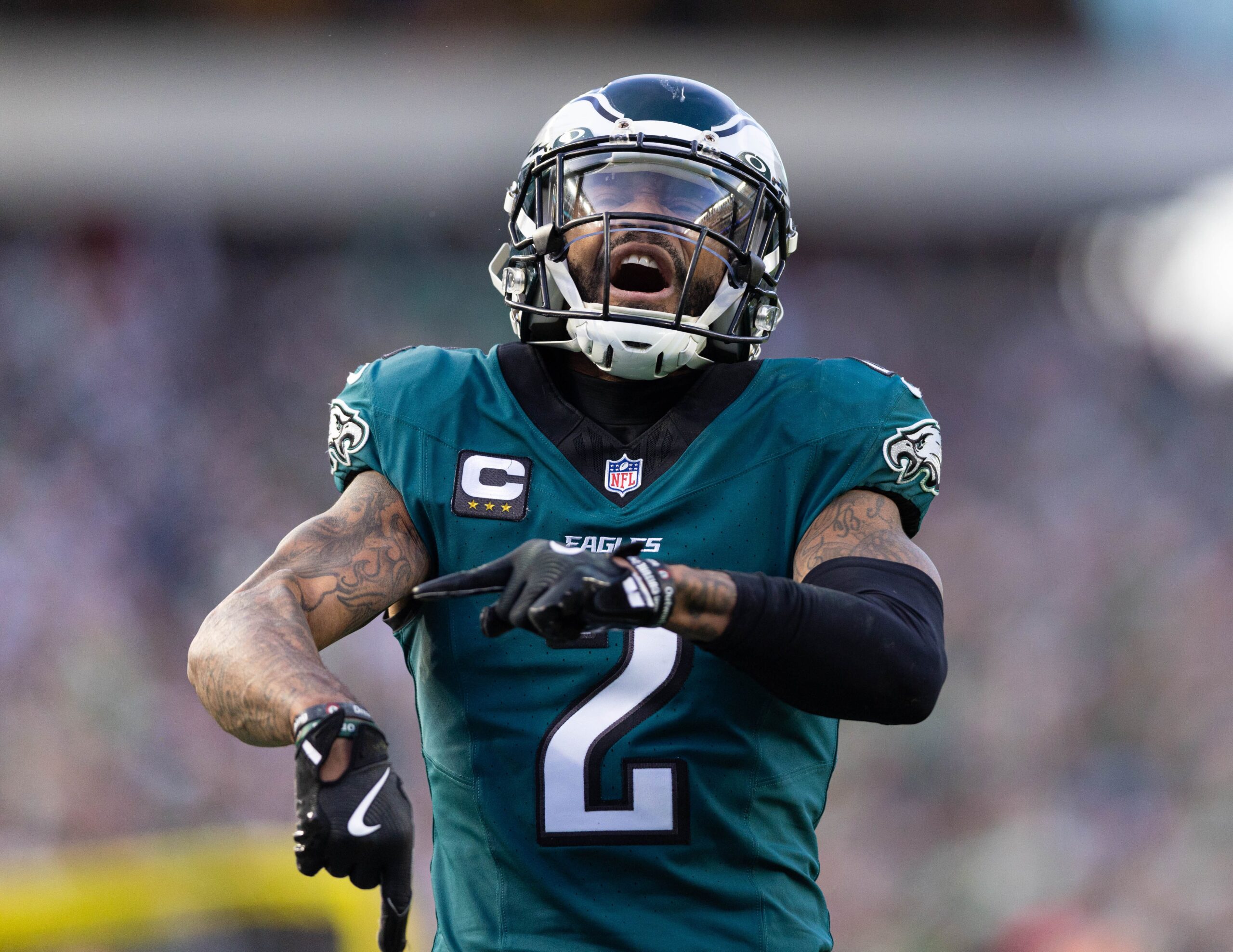 Darius Slay, Philadelphia Eagles, NFL, cornerback, cut, release, cap space, Quinyon Mitchell, Cooper DeJean, Detroit Lions, free agency, Adam Schefter, trade, Super Bowl

