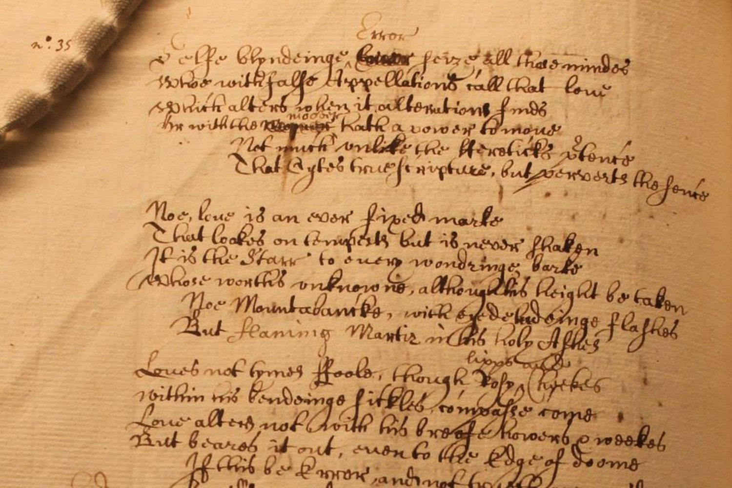 Shakespeare, Sonnet 116, Henry Lawes, Elias Ashmole, Oxford University, Bodleian Library, 17th-century, English Civil Wars, Royalist, poetry, musical adaptation, literary discovery, Leah Veronese, The Review of English Studies, English literature
