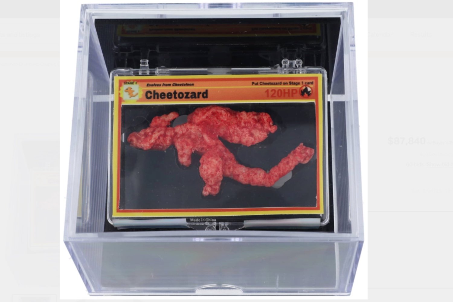 Cheeto, Charizard, Pokémon, auction, Goldin, collectibles, Flamin' Hot Cheeto, investment, memorabilia, viral, secondhand market, Van Gogh, rare card, price, 1st & Goal Collectibles, Arena Club
