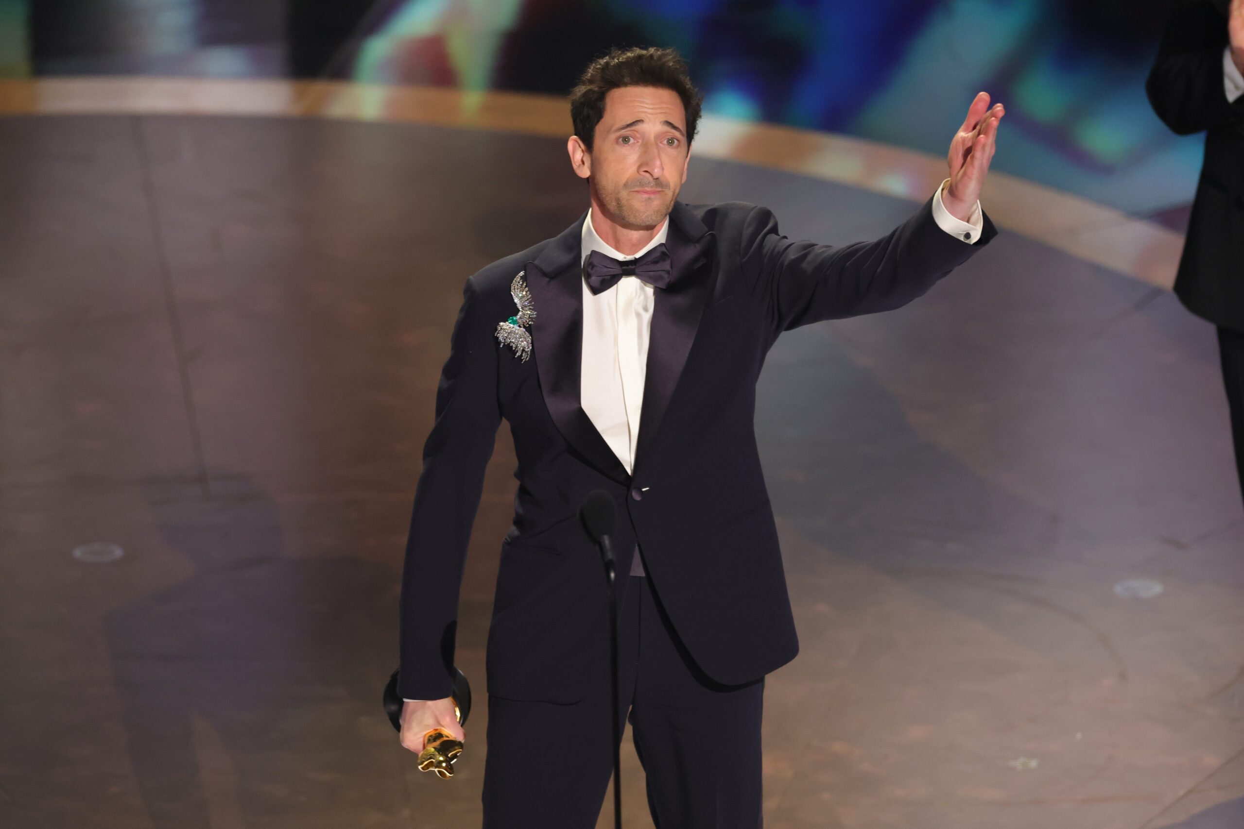 Adrien Brody, Oscar speech, The Brutalist, longest Oscar speech, Academy Awards, Greer Garson, The Pianist, 2025 Oscars, acceptance speech length, Kieran Culkin, Zoe Saldaña, Mikey Madison, Will Smith, Conan O'Brien, John Lithgow, SAG Awards, speech time, awards season, celebrity news
