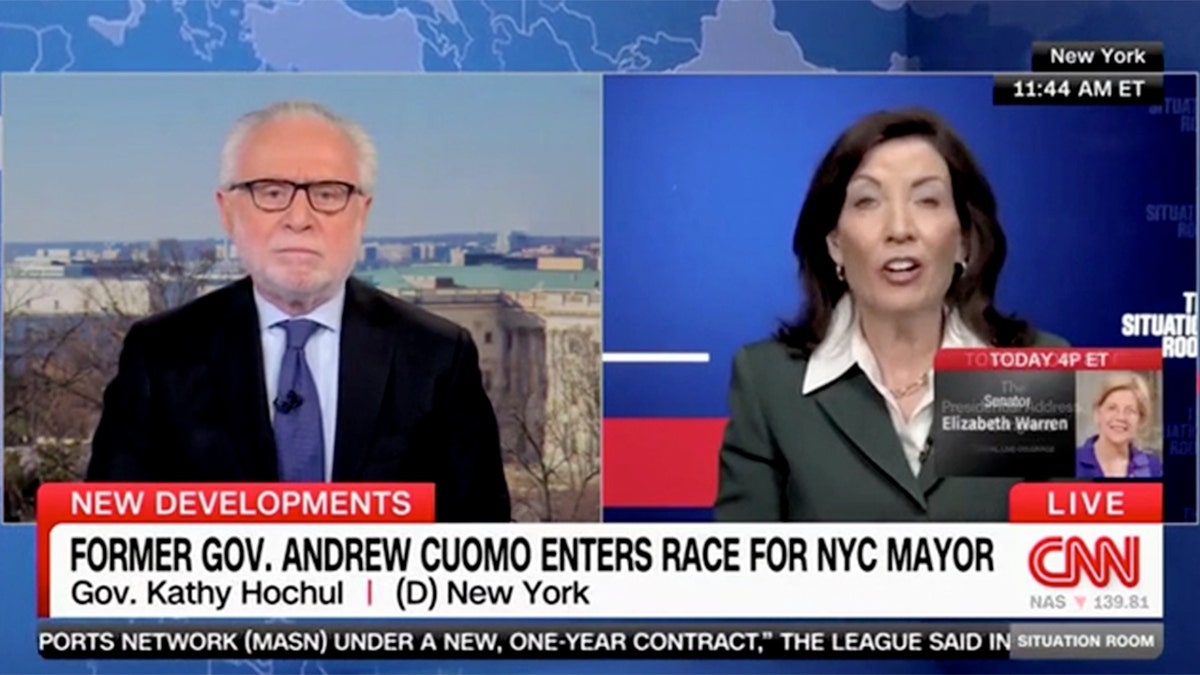 Kathy Hochul, Andrew Cuomo, New York City Mayor, NYC Mayor Election, 2025 Mayoral Primary, Wolf Blitzer, CNN, The Situation Room, sexual harassment allegations, Letitia James, Eric Adams, New York politics, public safety, homelessness, mental health, illegal cannabis shops, subway crime, Bill de Blasio
