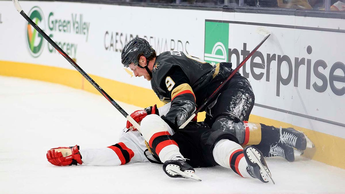 Jack Hughes, New Jersey Devils, shoulder injury, Vegas Golden Knights, Nico Hischier, Jack Eichel, Sheldon Keefe, Luke Hughes, NHL, hockey, sports, Metropolitan Division, Dylan Larkin, Detroit Red Wings, Fox News Sports
