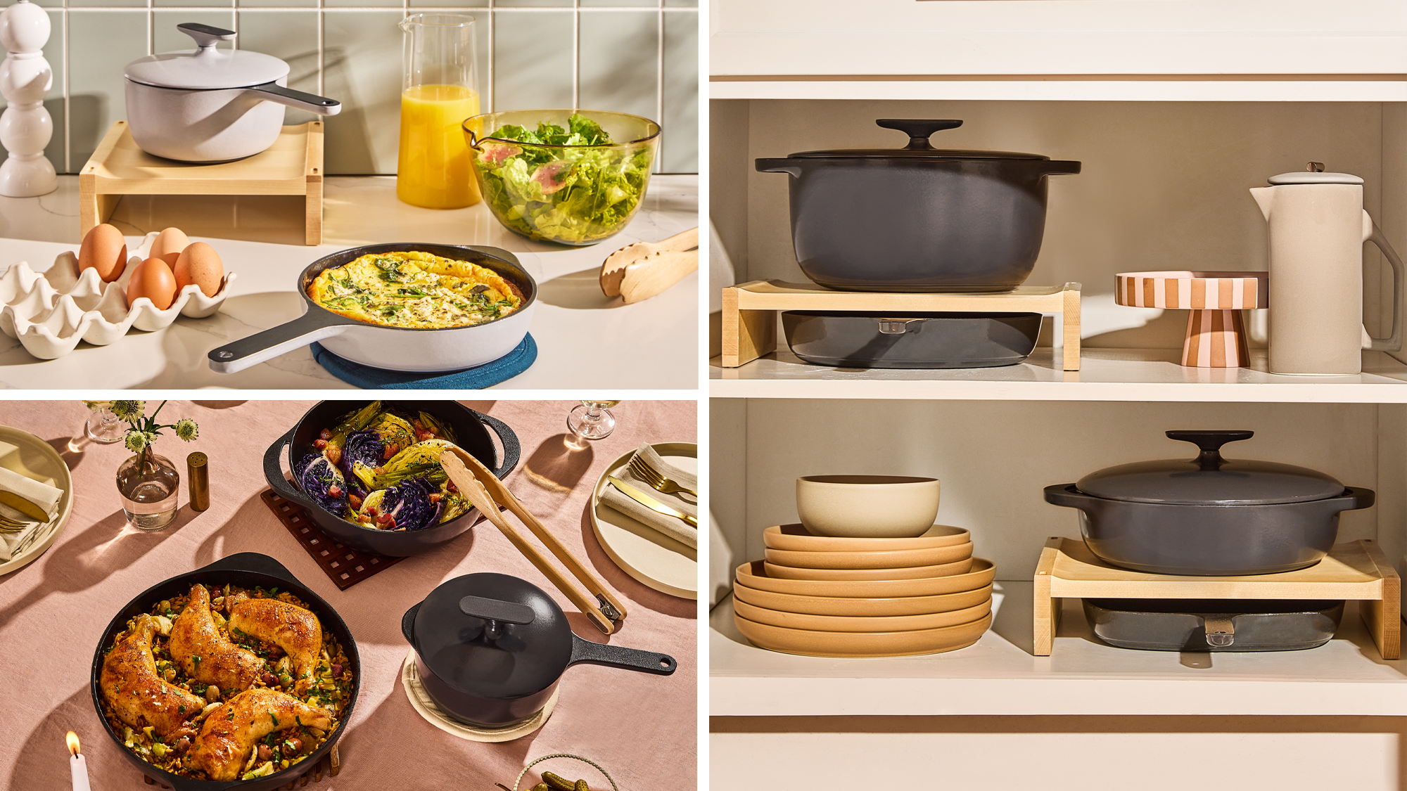 Caraway, Enameled Cast Iron, Cookware, Non-Toxic, PTFE-Free, PFOA-Free, PFAS-Free, Cast Iron, Mini Collection, Large Collection, Kitchen, Cooking, Healthy Cooking, Oven-Safe, Stovetop Compatible, Durable, Heat Retention, Cream, Midnight Blue, Gray, Charcoal, Light Mist, Rust, Petite Cooker, Birthday Bundle, Scratch-Resistant, Easy to Clean, Sustainable Packaging
