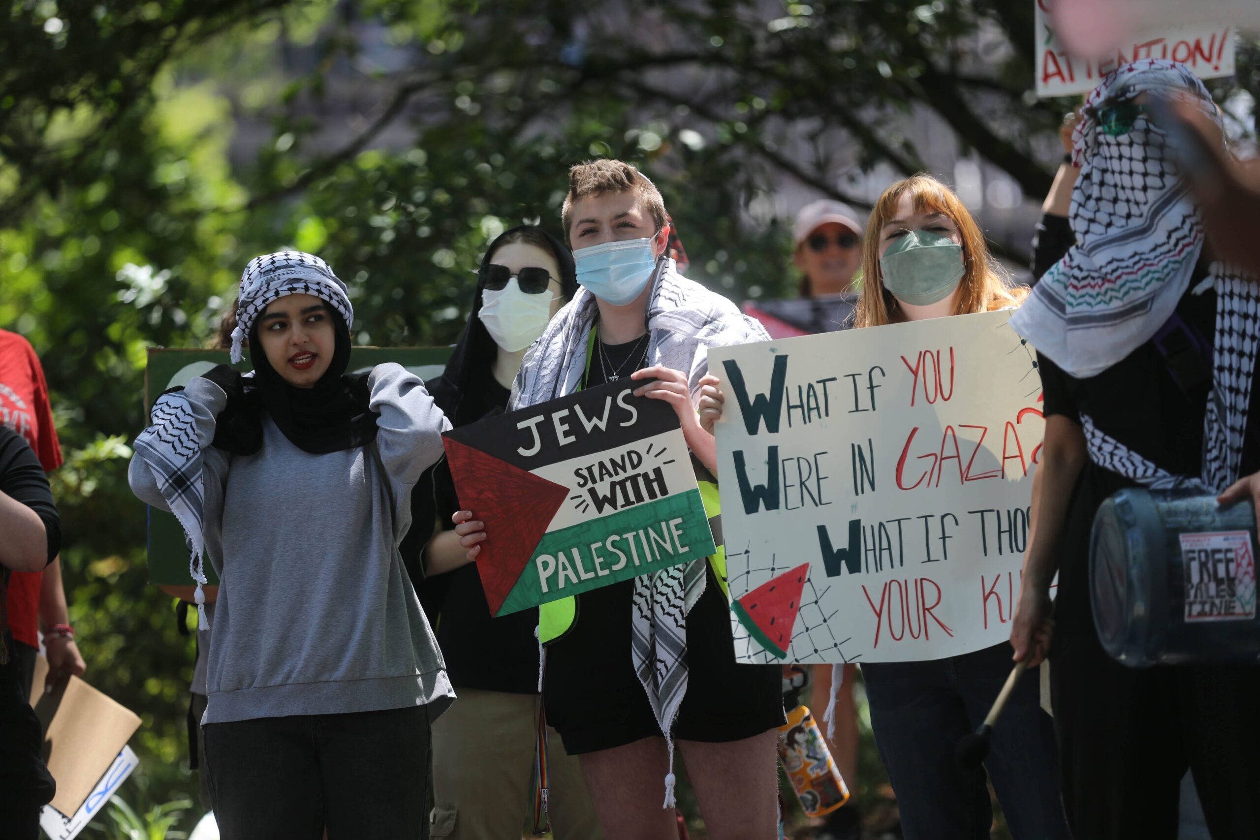 Donald Trump, college protests, free speech, antisemitism, Islamophobia, Gaza, Israel, Department of Justice, student visas, deportation, Columbia University, pro-Palestinian, terrorism, radicalism, federal funding, First Amendment.
