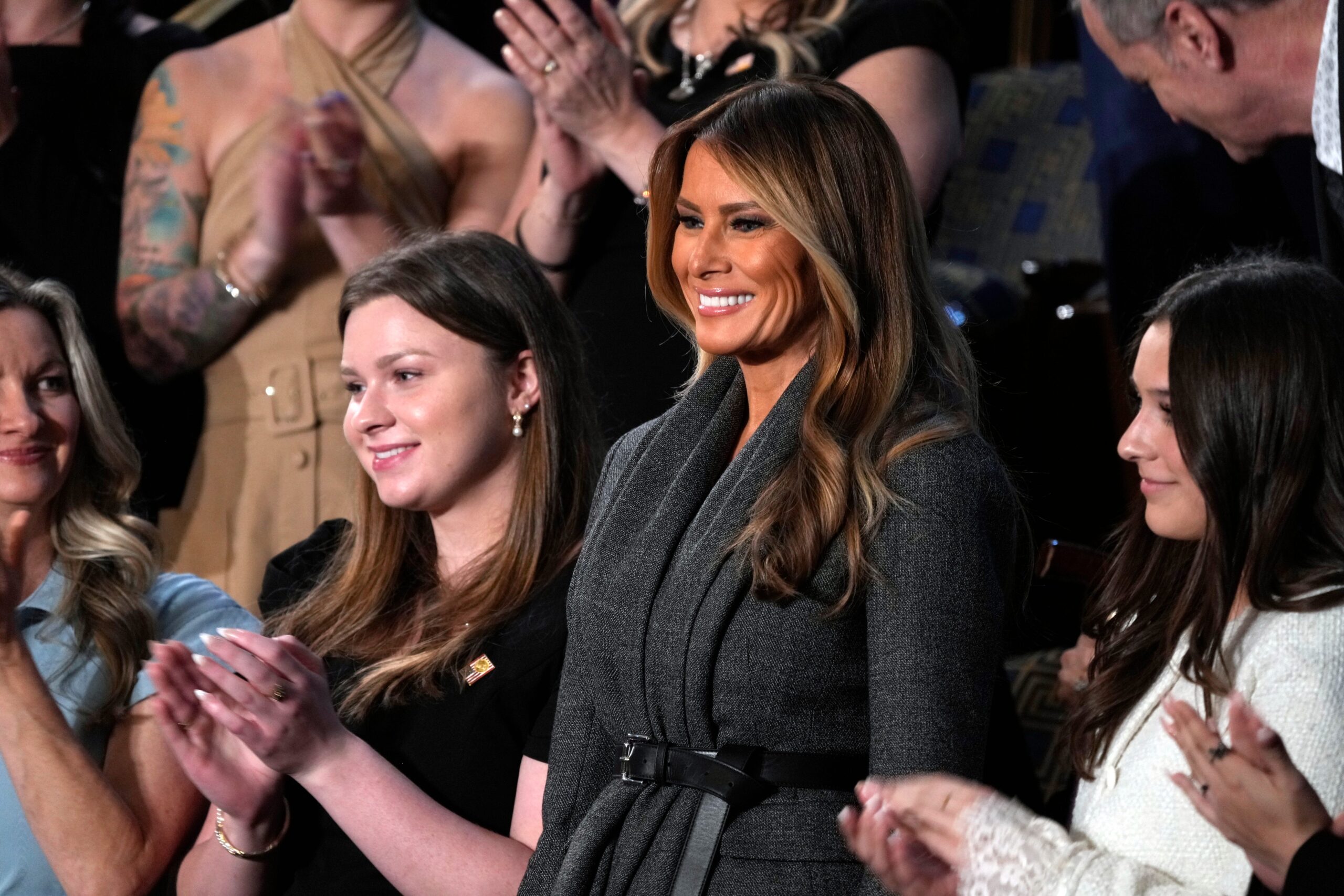 Donald Trump, Melania Trump, joint session of Congress, Trump family, Ivanka Trump, Donald Trump Jr., Eric Trump, Tiffany Trump, Jared Kushner, Lara Trump, Michael Boulos, Bettina Anderson, Elliston Berry, Haley Ferguson, deepfake, foster care, first lady fashion, political guests
