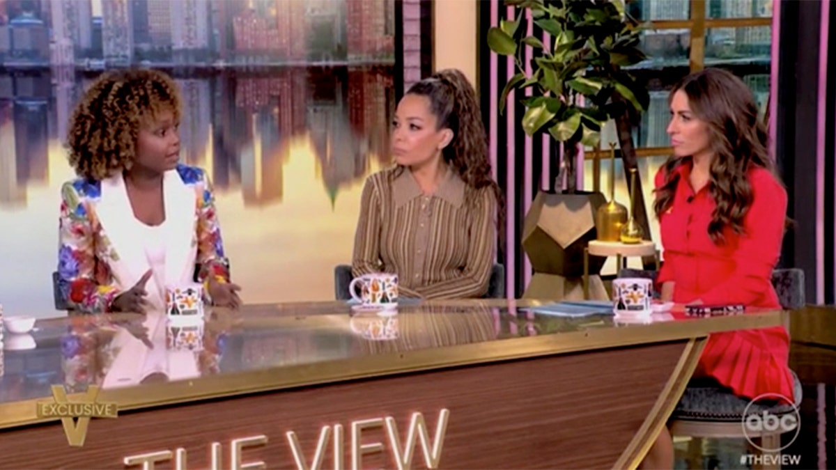 Karine Jean-Pierre, Joe Biden, Donald Trump, 2024 Election, The View, Alyssa Farah Griffin, Kamala Harris, Democratic Party, Harvard Institute of Politics, firing squad, polling data, swing states, media coverage, political commentary, White House press secretary, political analysis, news, politics.
