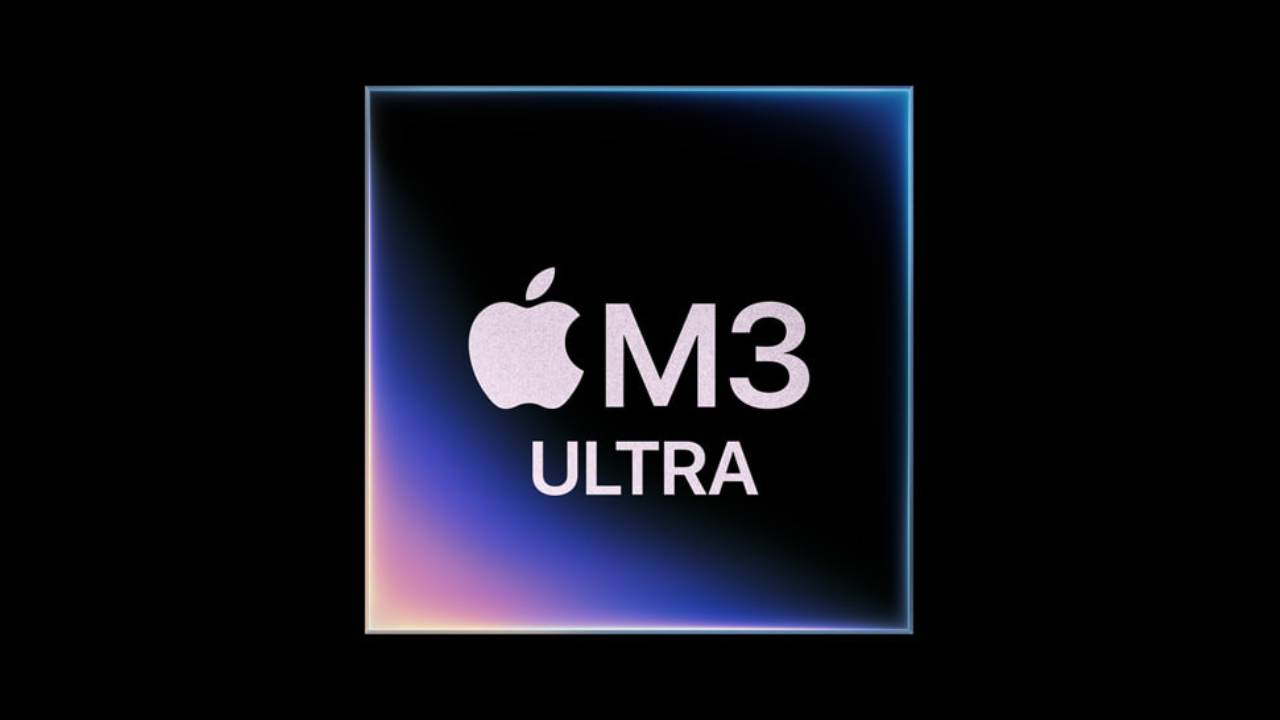Apple M3 Ultra, M3 Ultra processor, Mac Studio, Apple silicon, UltraFusion architecture, 32-core CPU, 80-core GPU, Neural Engine, AI performance, Thunderbolt 5, unified memory, high-performance chip, Apple chip, Mac performance, LLMs, large language models, AI workflows, energy-efficient chip, Mac, Mac computer.
