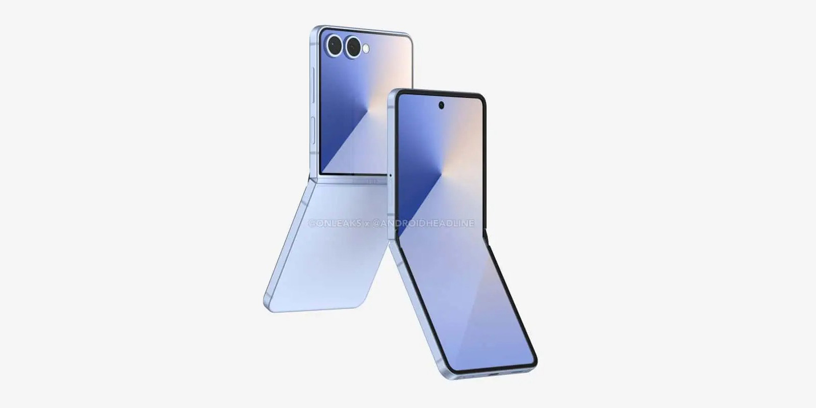 Galaxy Z Flip 7, Samsung, foldable phone, outer display, cover display, leaks, rumors, design, Motorola Razr+, Razr Plus, 2024, specifications, features, Android Headlines, OnLeaks, release date, price, full-size display, 4-inch display
