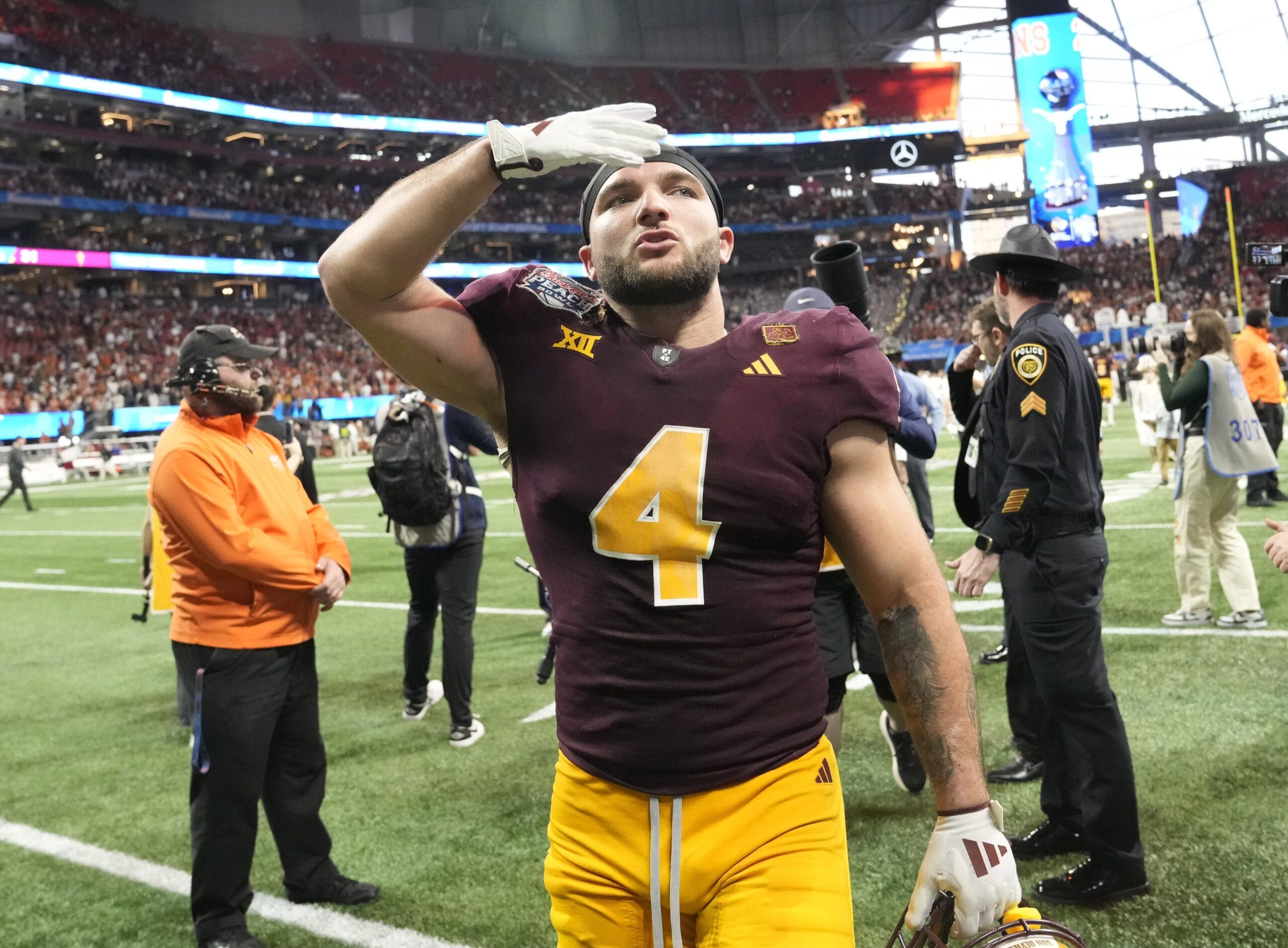 Cam Skattebo, NFL Draft, Arizona State, ASU, Mattheos Katergaris, lawsuit, injury, golf cart, negligence, Arizona Board of Regents, Neil Udulutch, triceps, surgery, football, Sun Devils, legal, process server, service by publication, college football, combine
