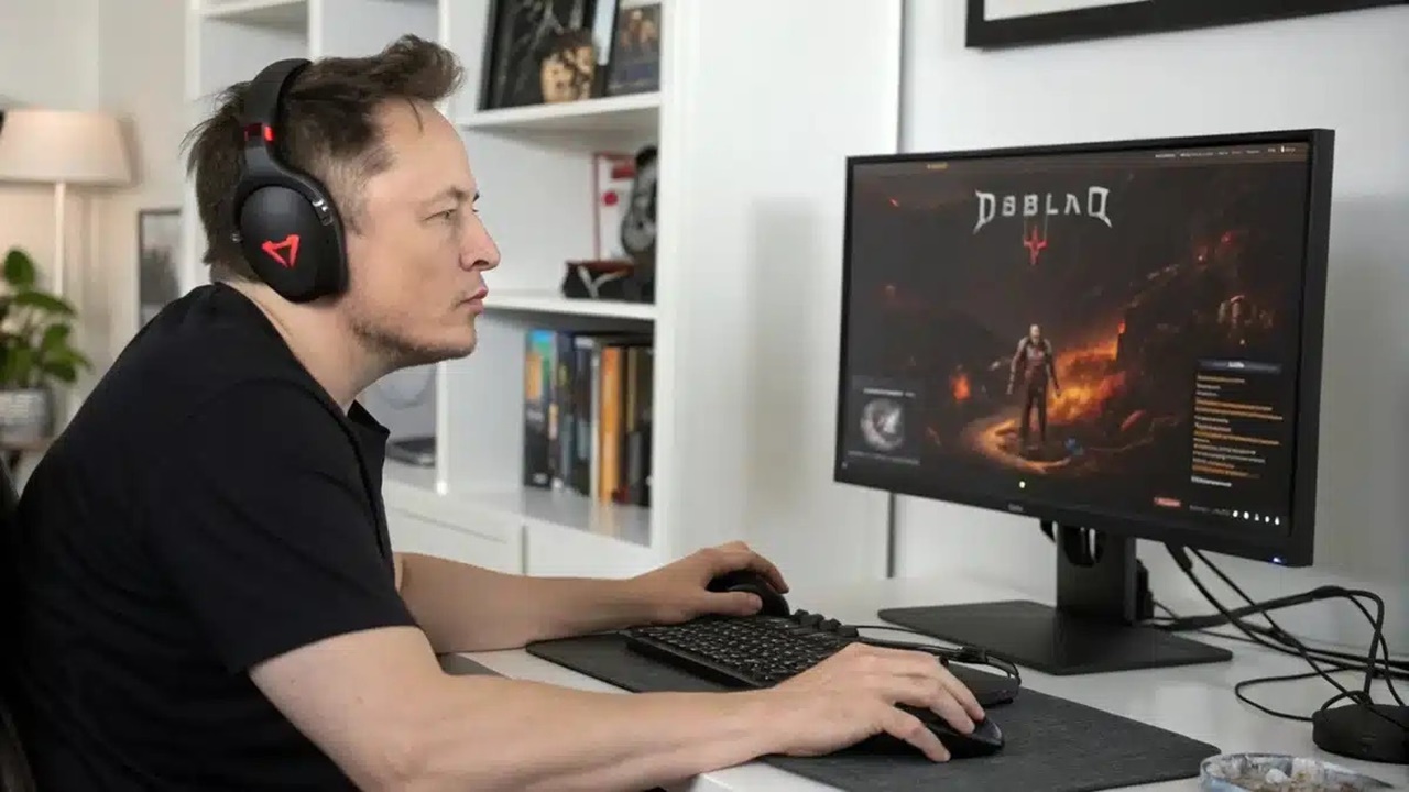 Elon Musk, White House, gaming computer, RTX 4060, Dogecoin, Diablo 4, Path of Exile 2, Samsung Odyssey G9, Artificer's Pit, helltides.com, gaming hardware, Nvidia RTX 5070, gaming news, technology, Elon Musk gaming, White House computer, high score, gaming achievements
