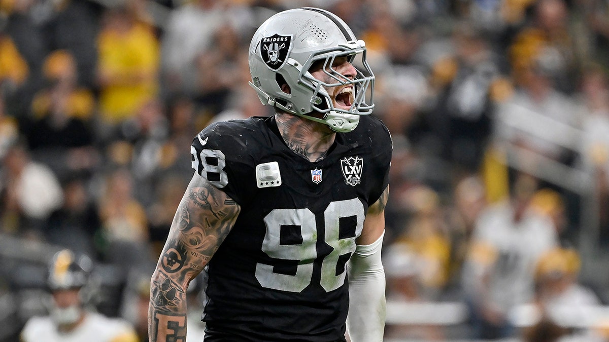 Maxx Crosby, Las Vegas Raiders, NFL, contract extension, highest paid, defensive lineman, Pete Carroll, Commitment To Excellence, Silver & Black, Super Bowl LIX, Mark Davis, NFL Draft, Pro Bowl, sacks, tackles for loss, Raiders news, football
