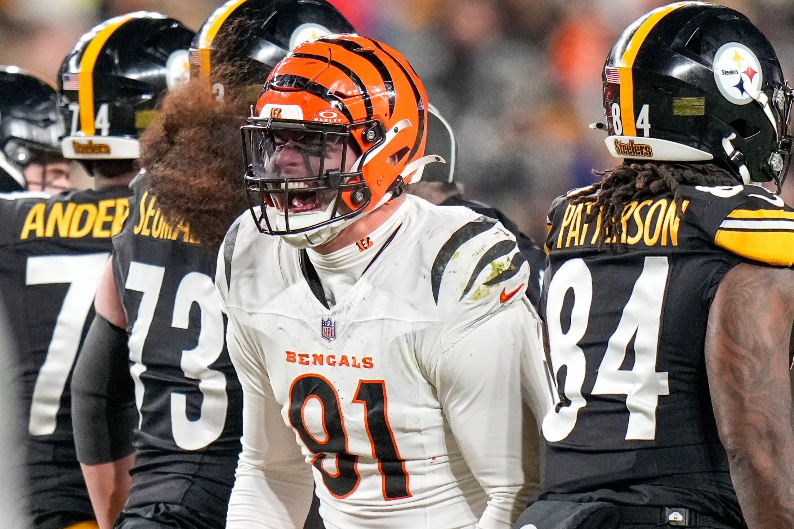 Trey Hendrickson, Cincinnati Bengals, NFL, Trade Request, Joe Burrow, Ja'Marr Chase, Tee Higgins, Contract, Salary Cap, Mike Brown, Duke Tobin, Al Golden, Defensive Coordinator, Free Agency, Player Retention, NFL Spending, Super Bowl, NFL Playoffs, Germaine Pratt, Sam Hubbard, Maxx Crosby, NFL News
